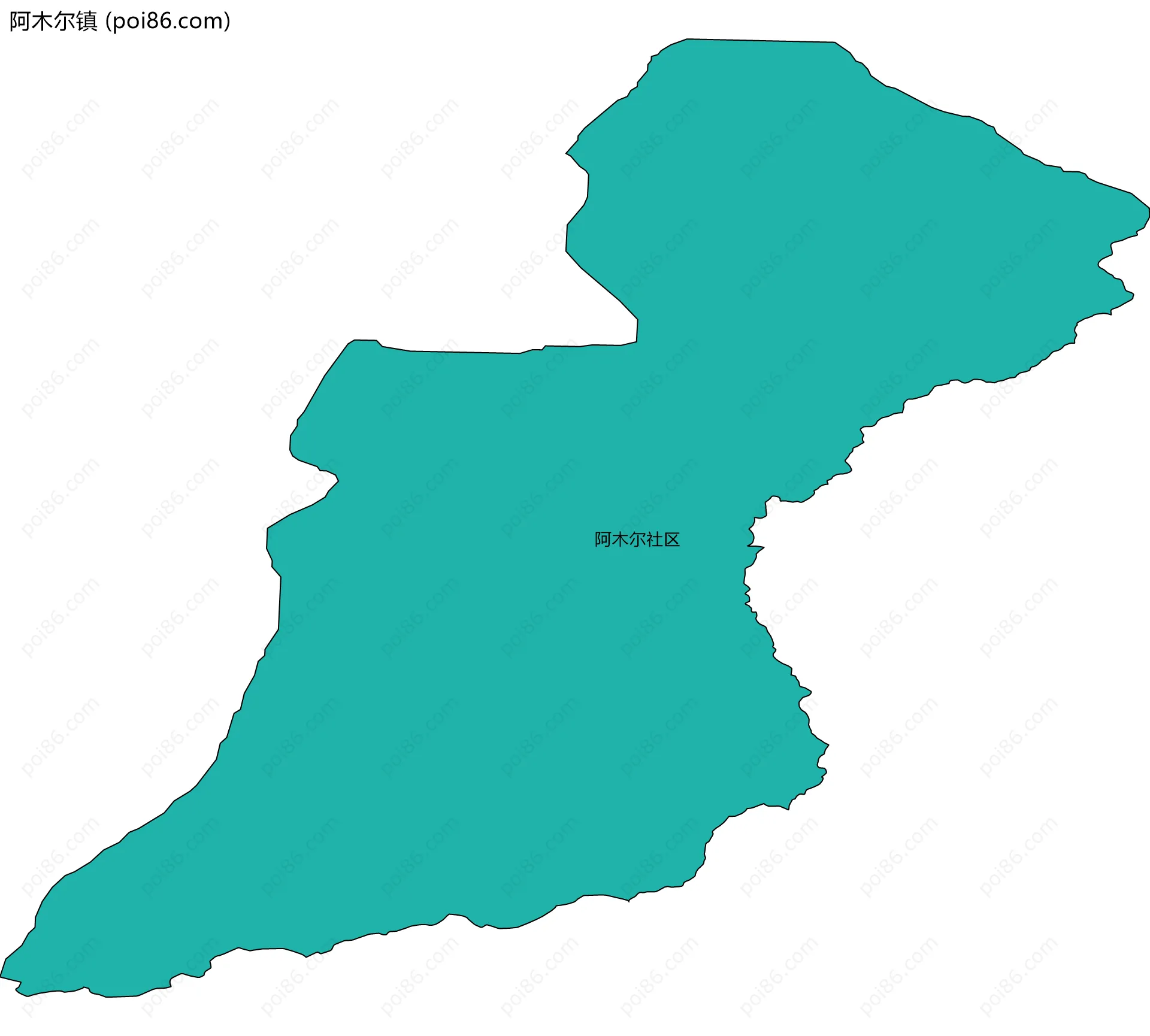 阿木尔镇边界地图(五级行政区划)