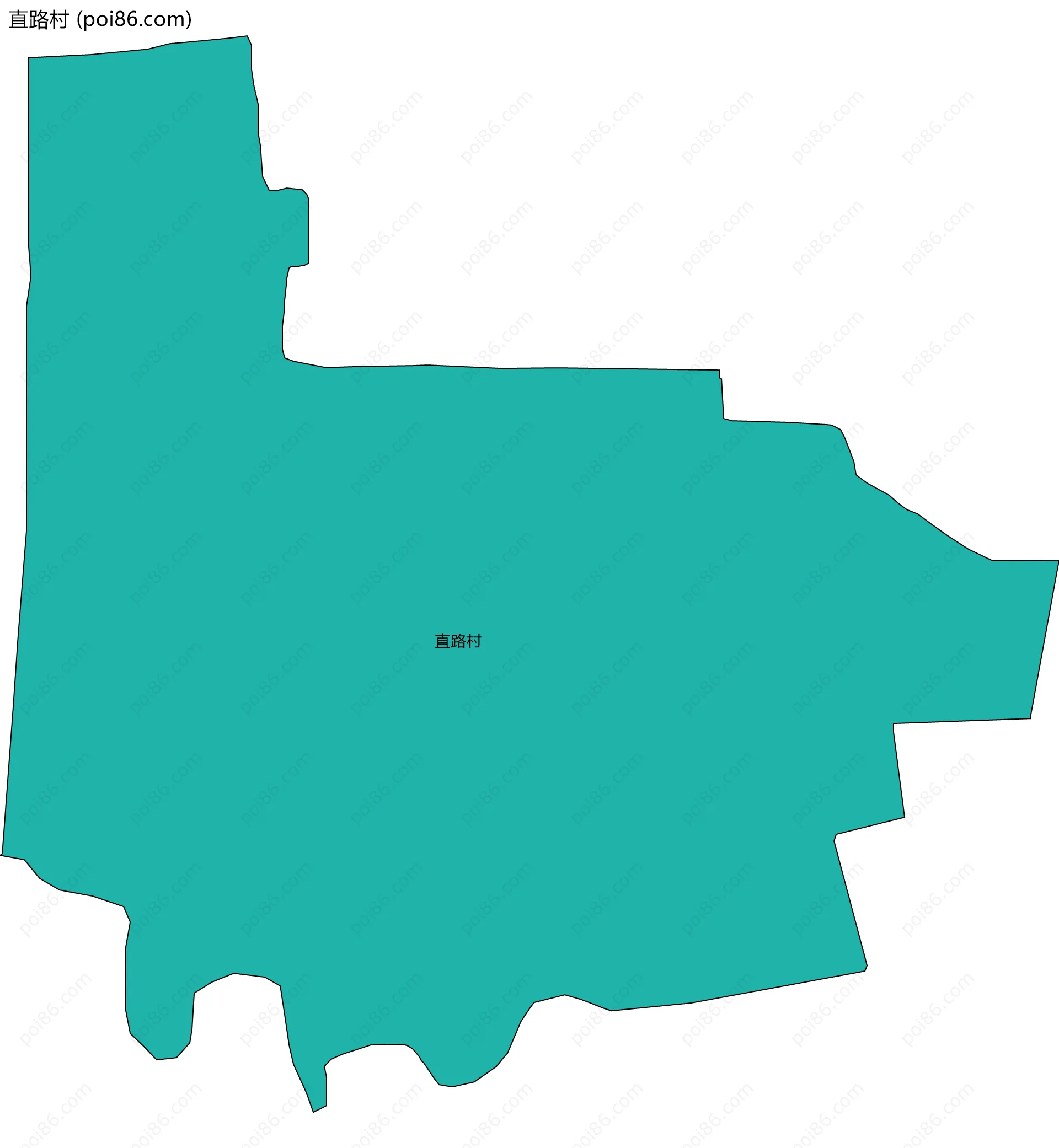 直路村边界地图