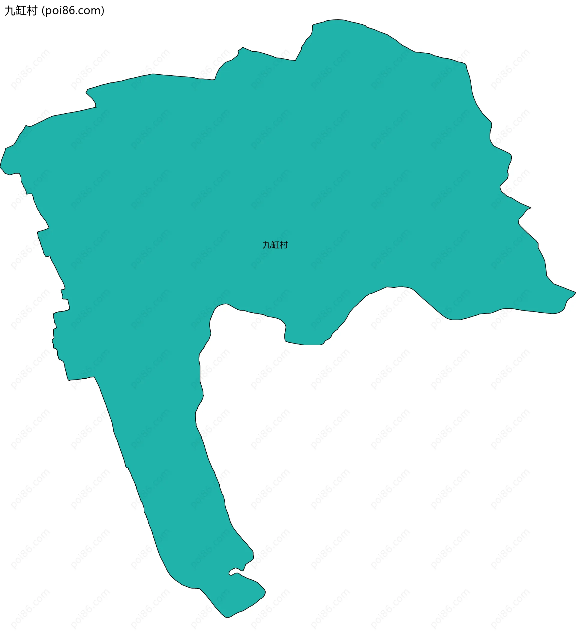 九缸村边界地图