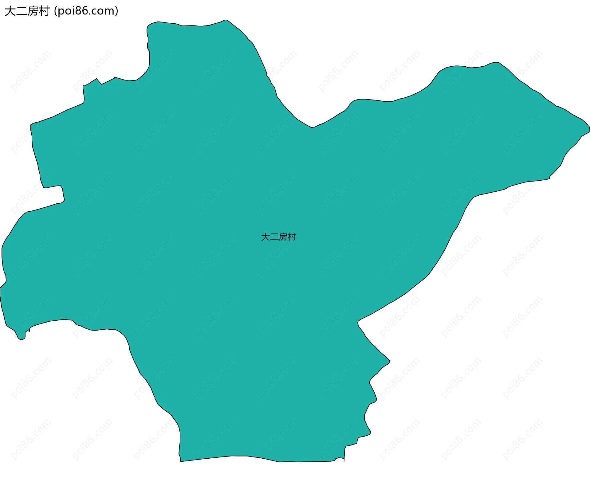 大二房村边界地图