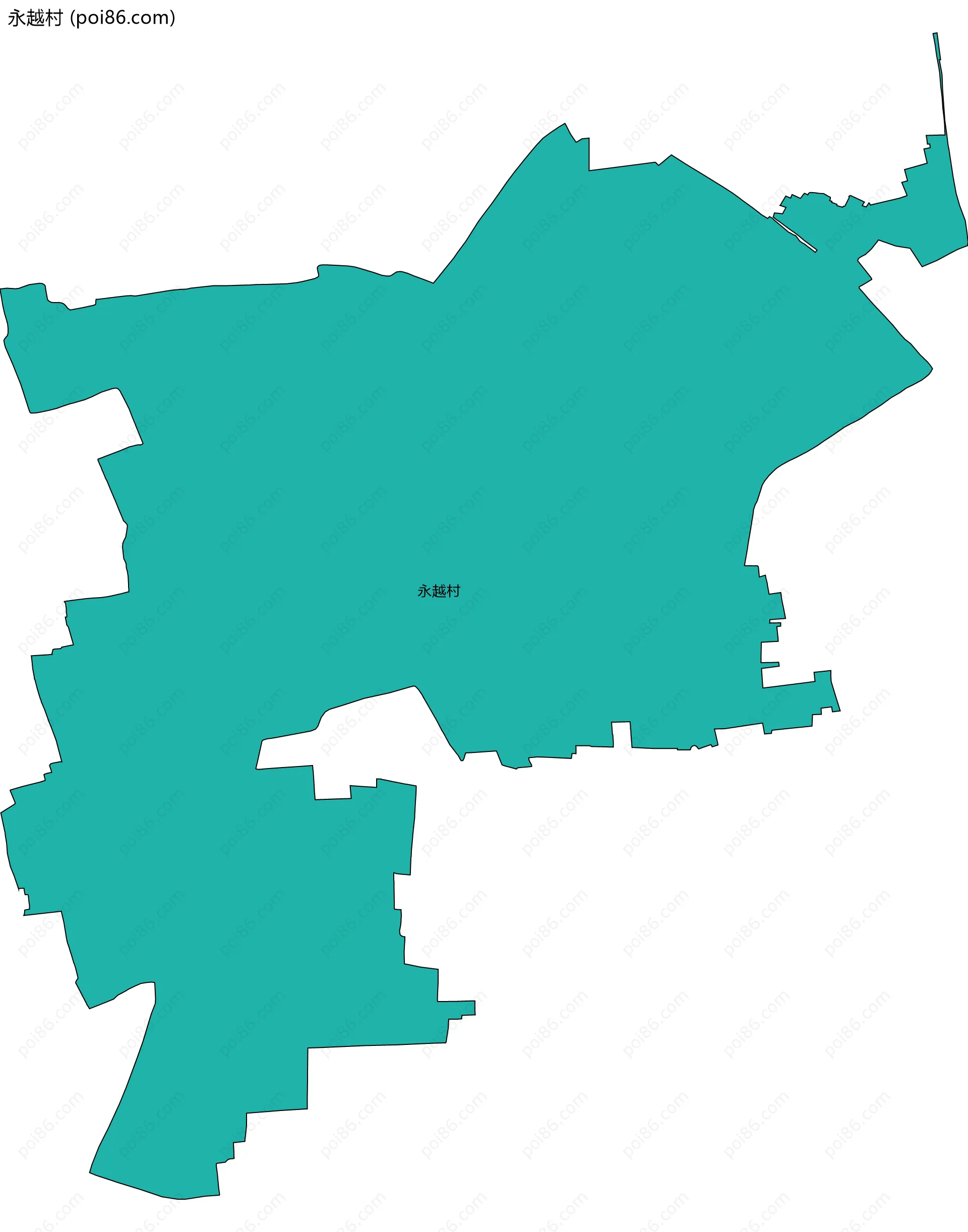 永越村边界地图