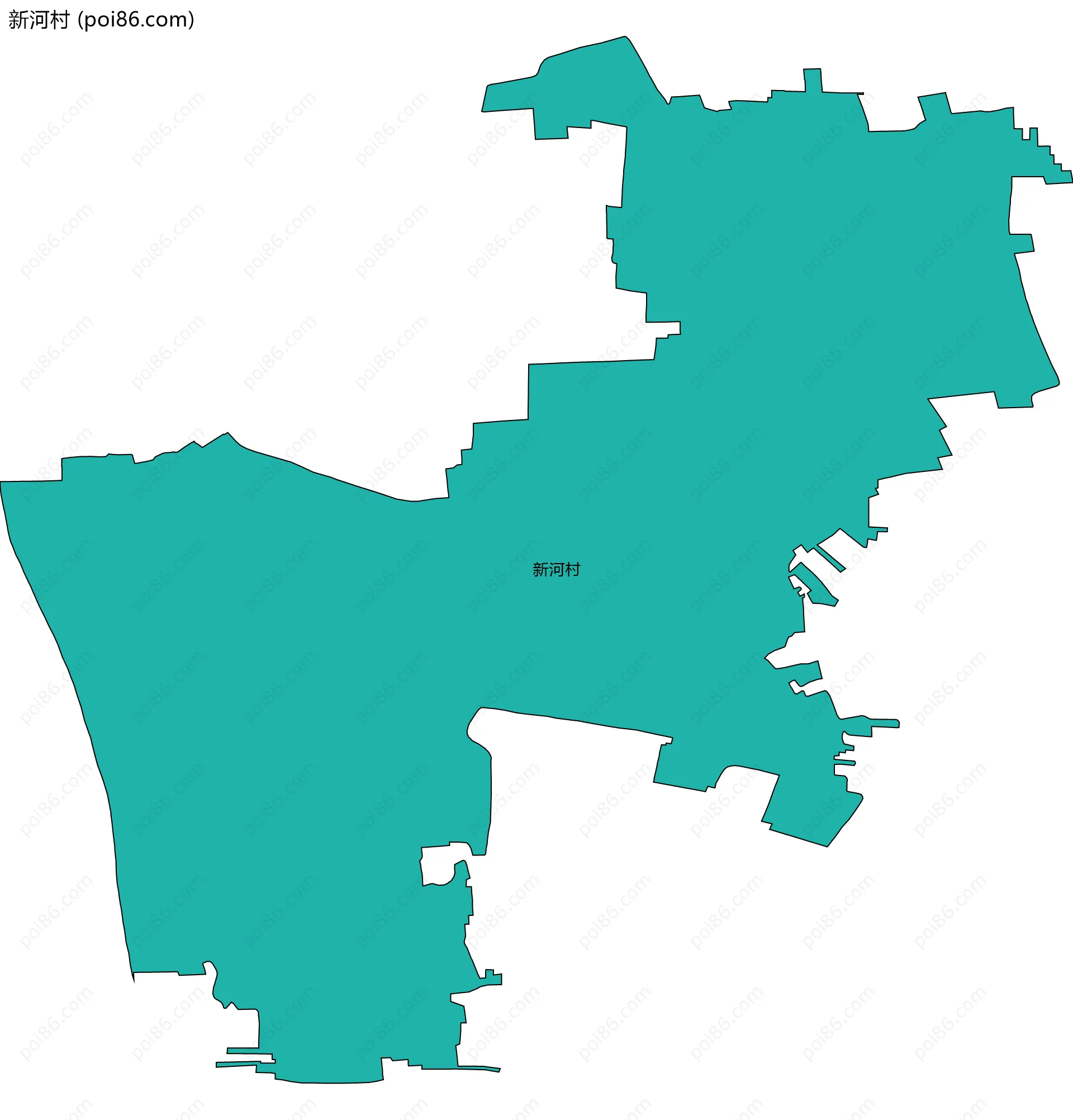 新河村边界地图