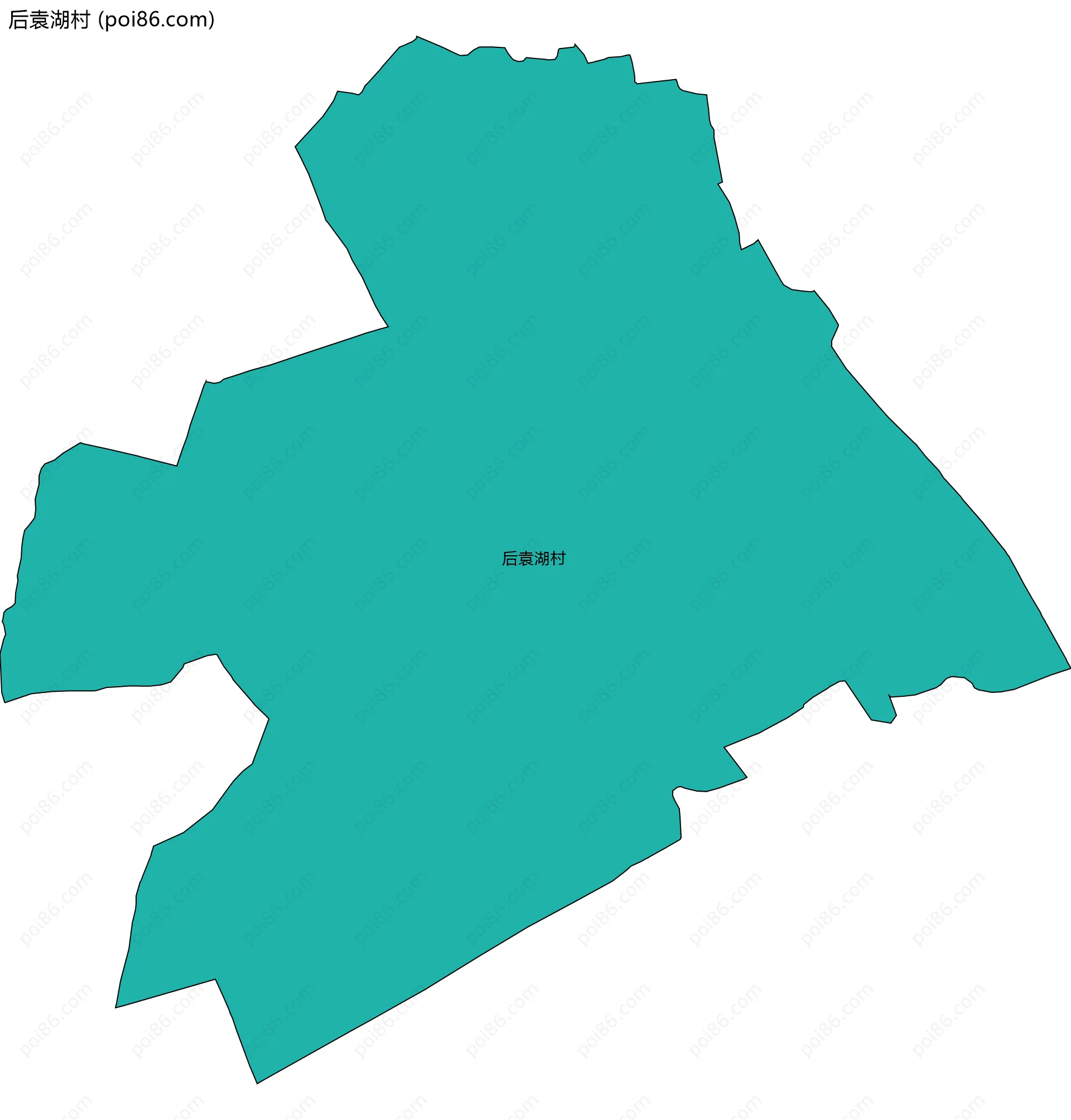 后袁湖村边界地图