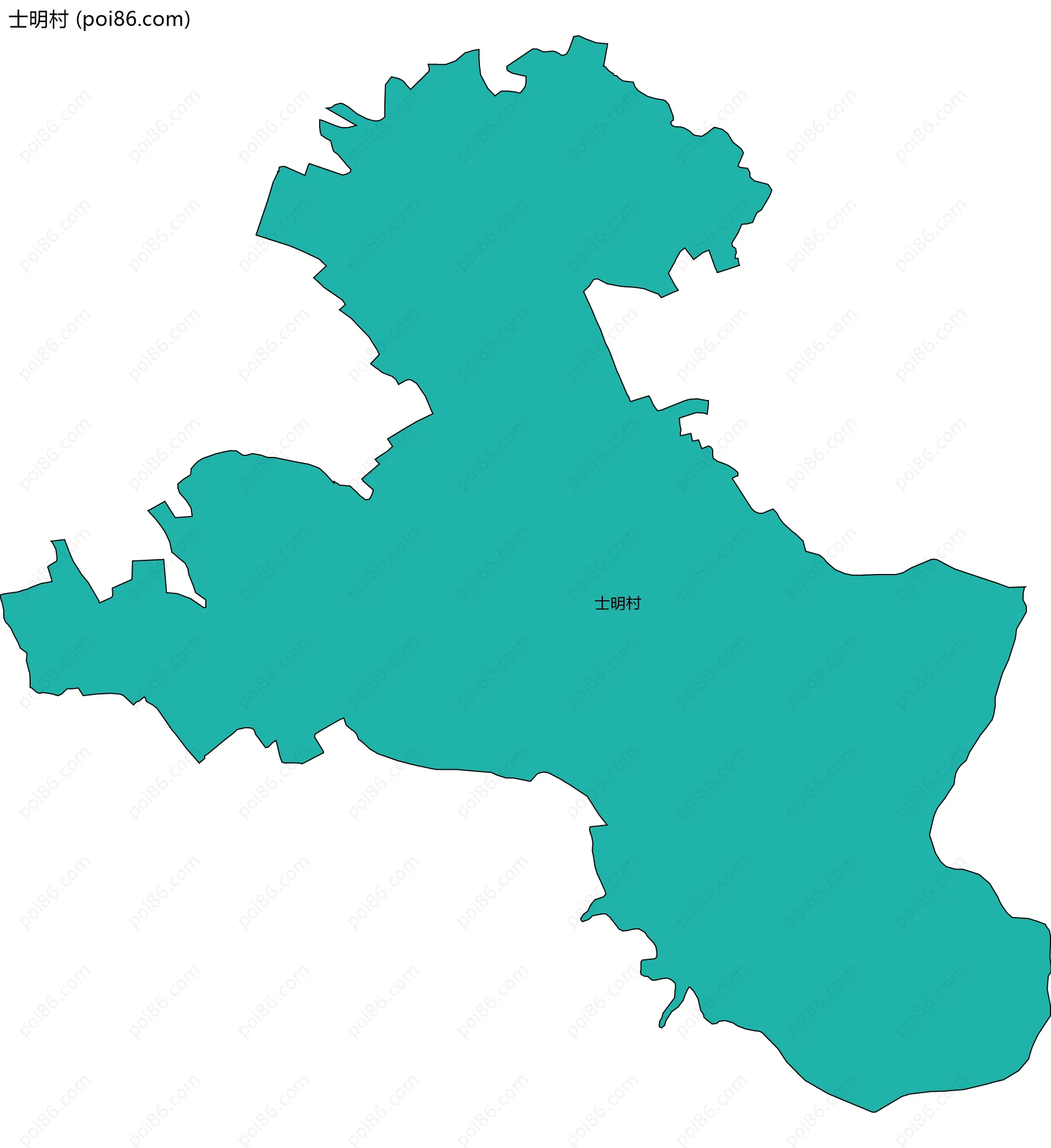 士明村边界地图