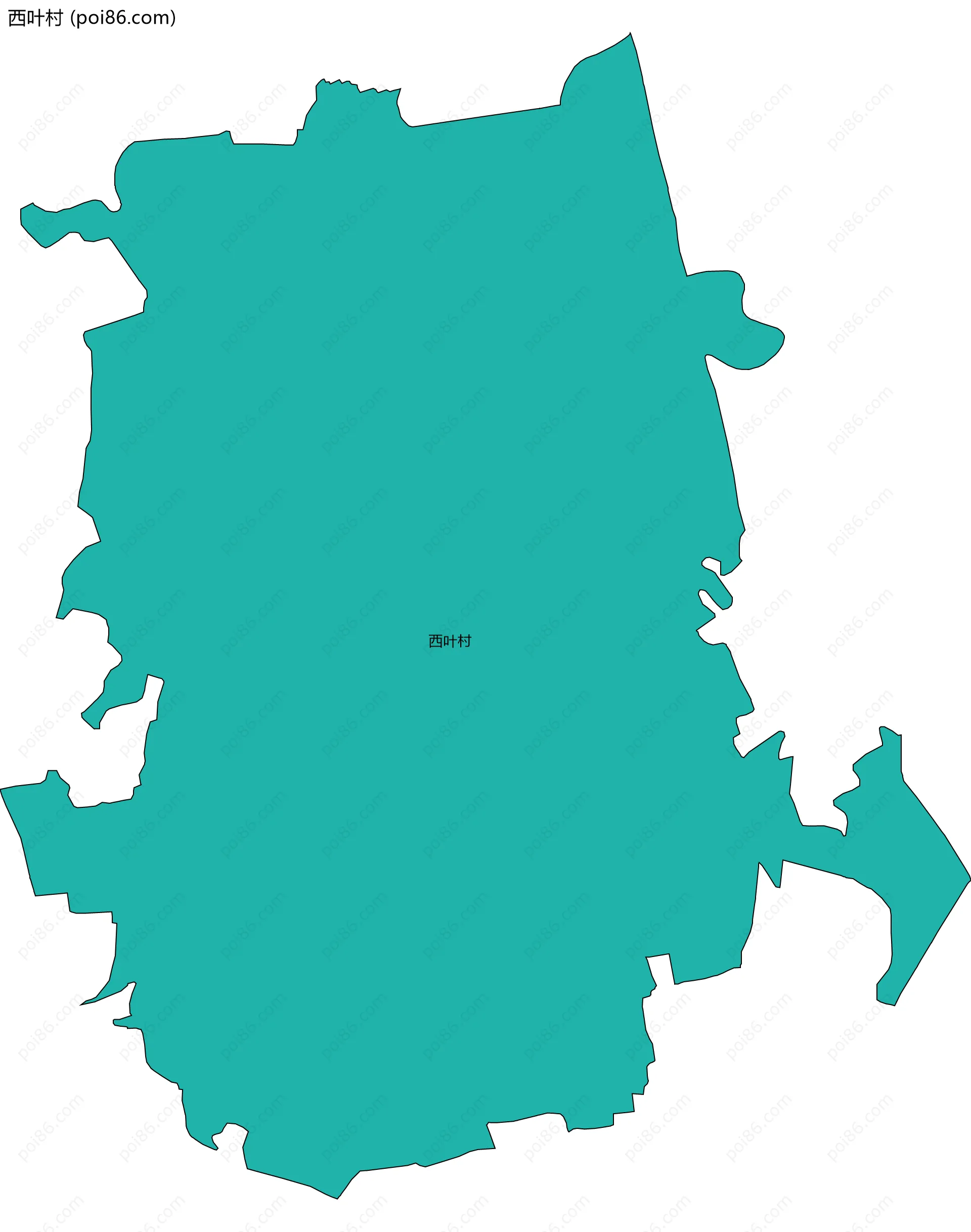 西叶村边界地图