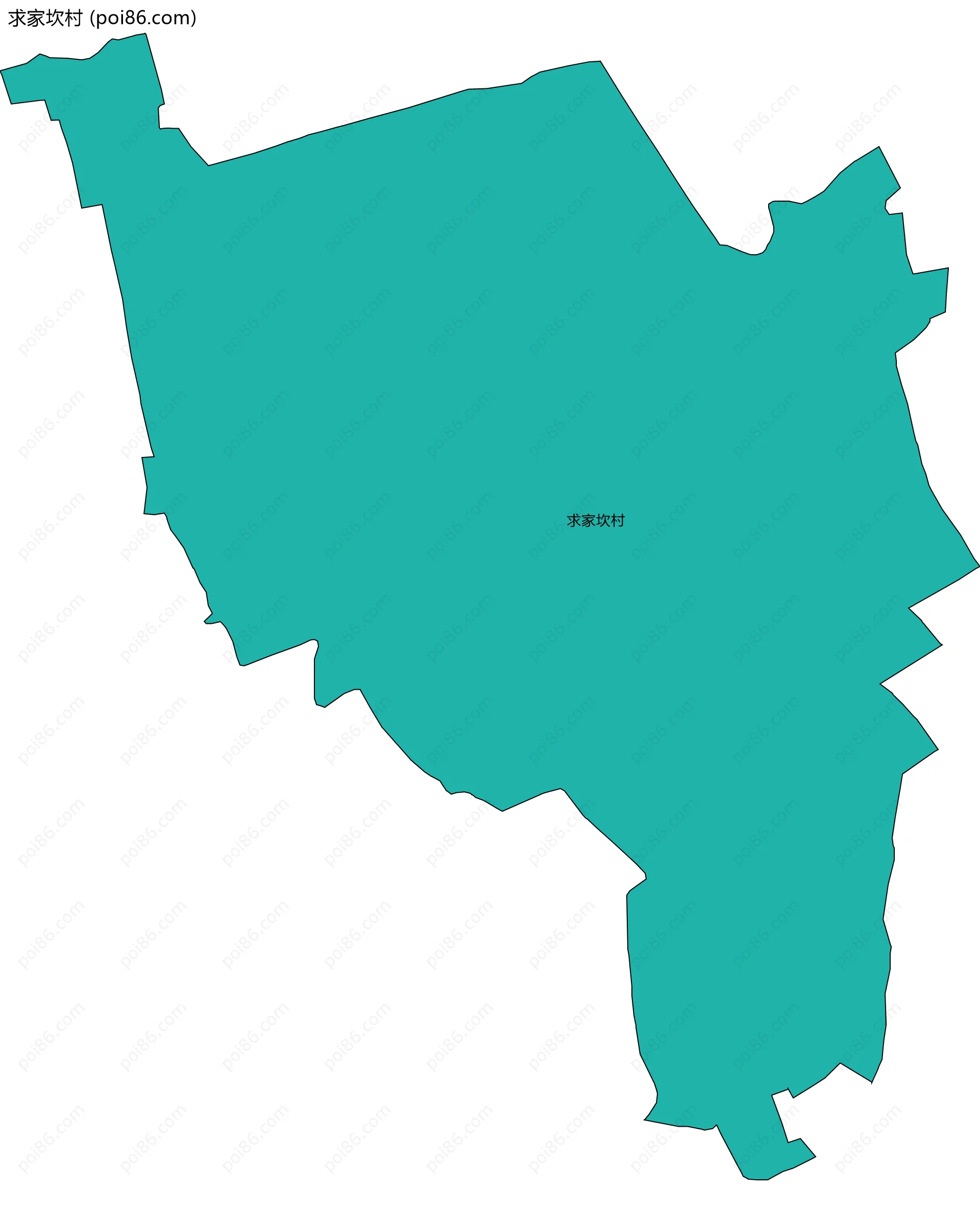求家坎村边界地图