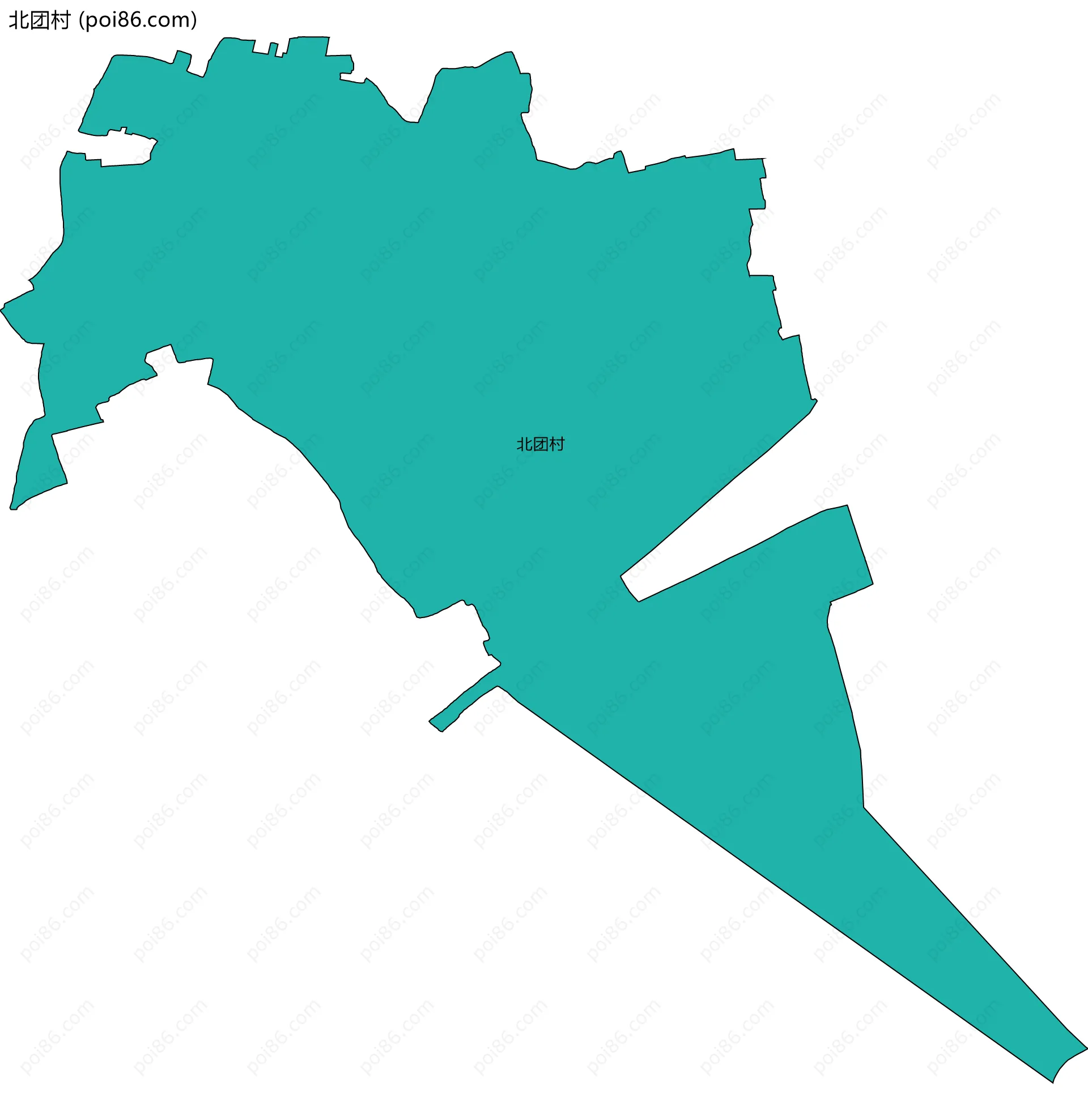 北团村边界地图