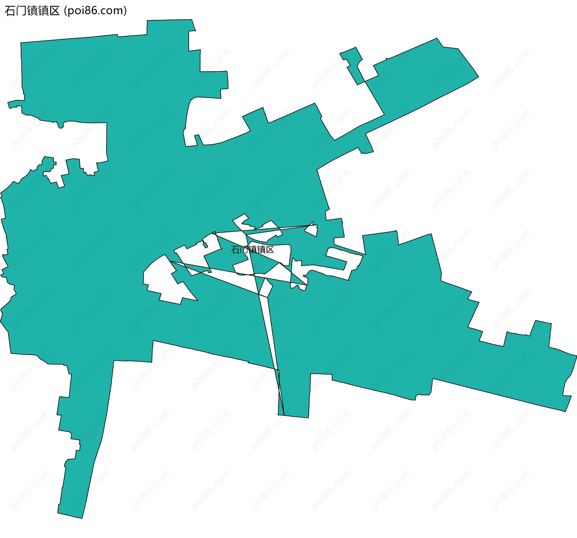 石门镇镇区边界地图