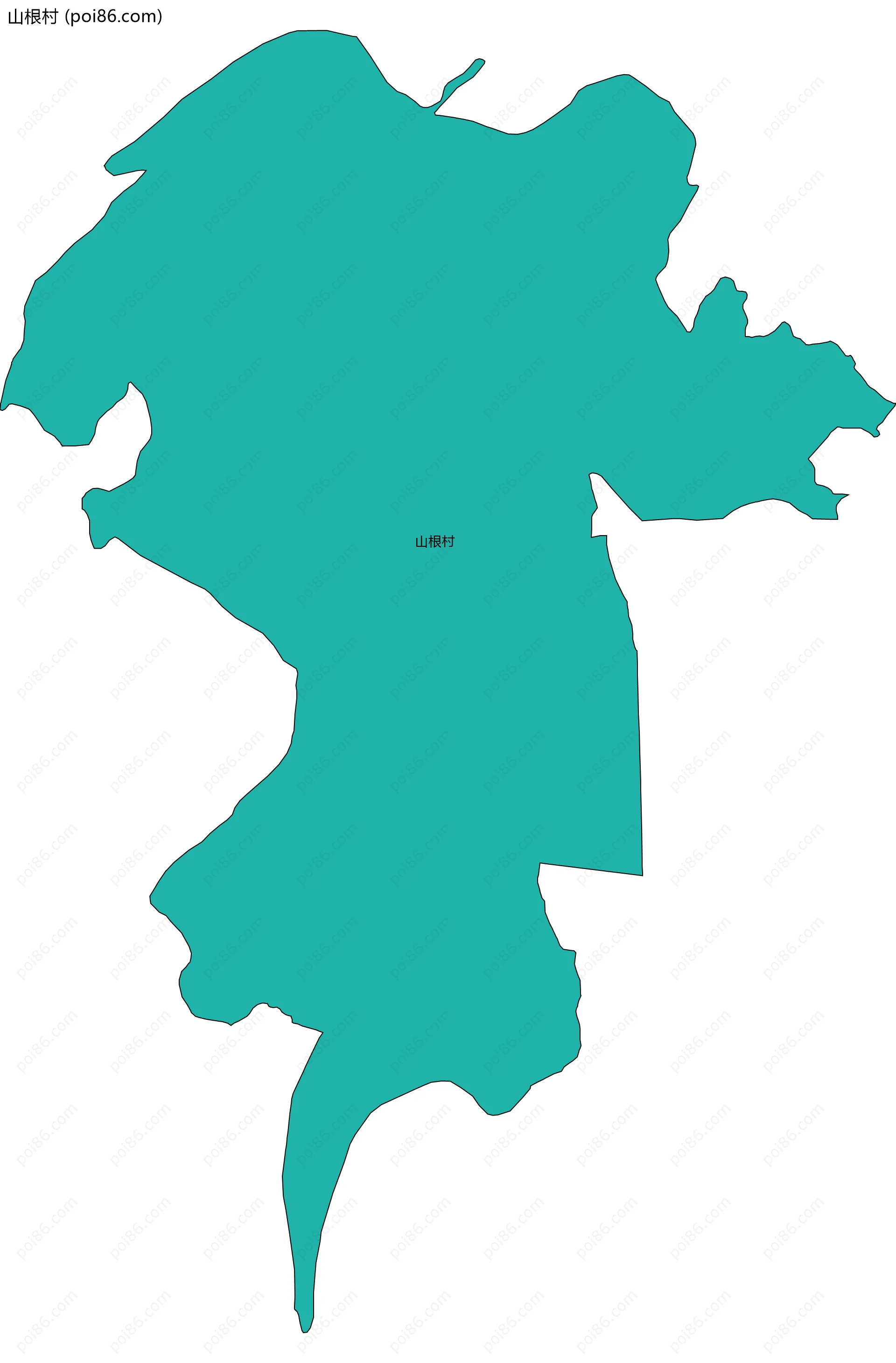 山根村边界地图