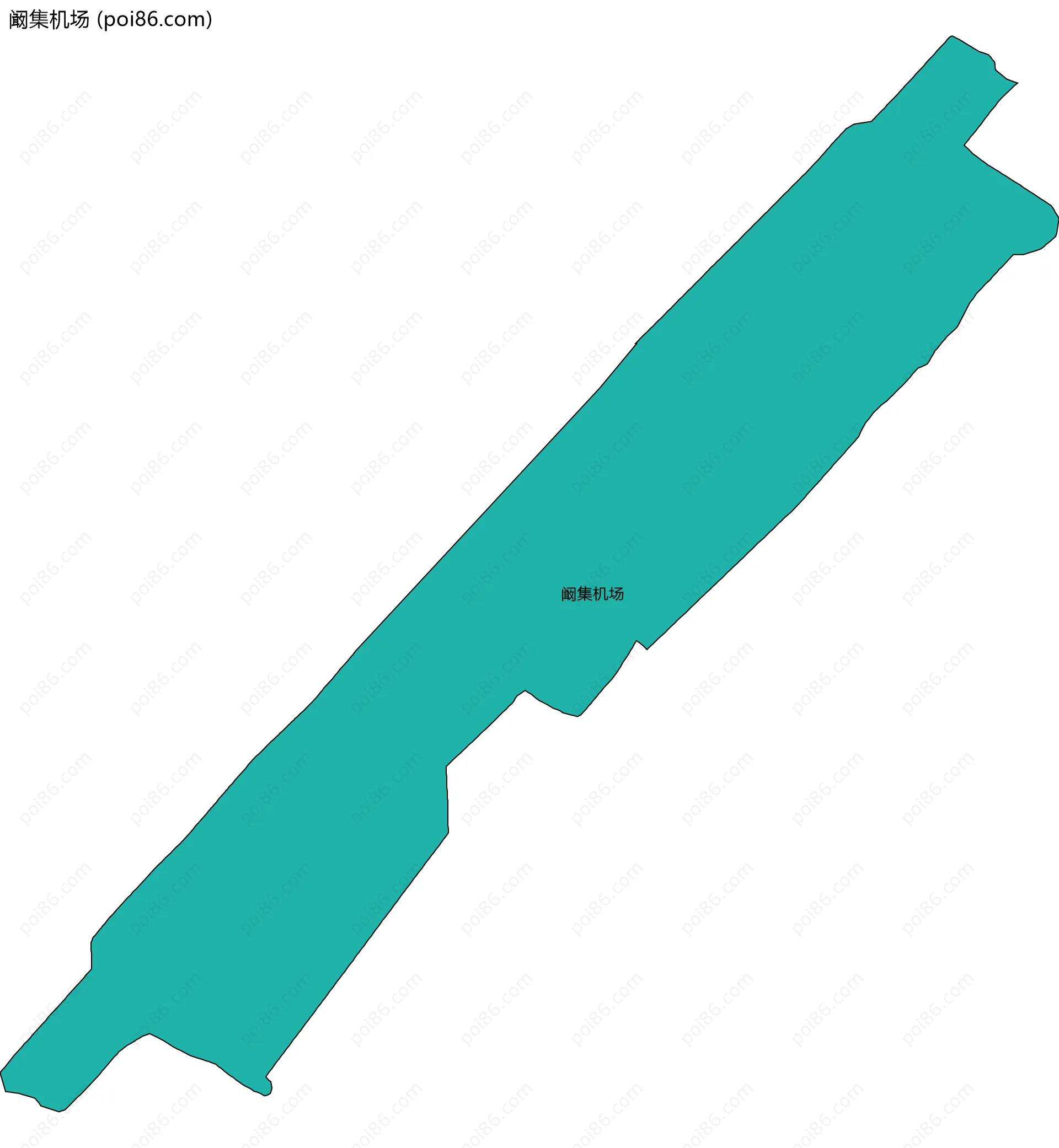 阚集机场边界地图
