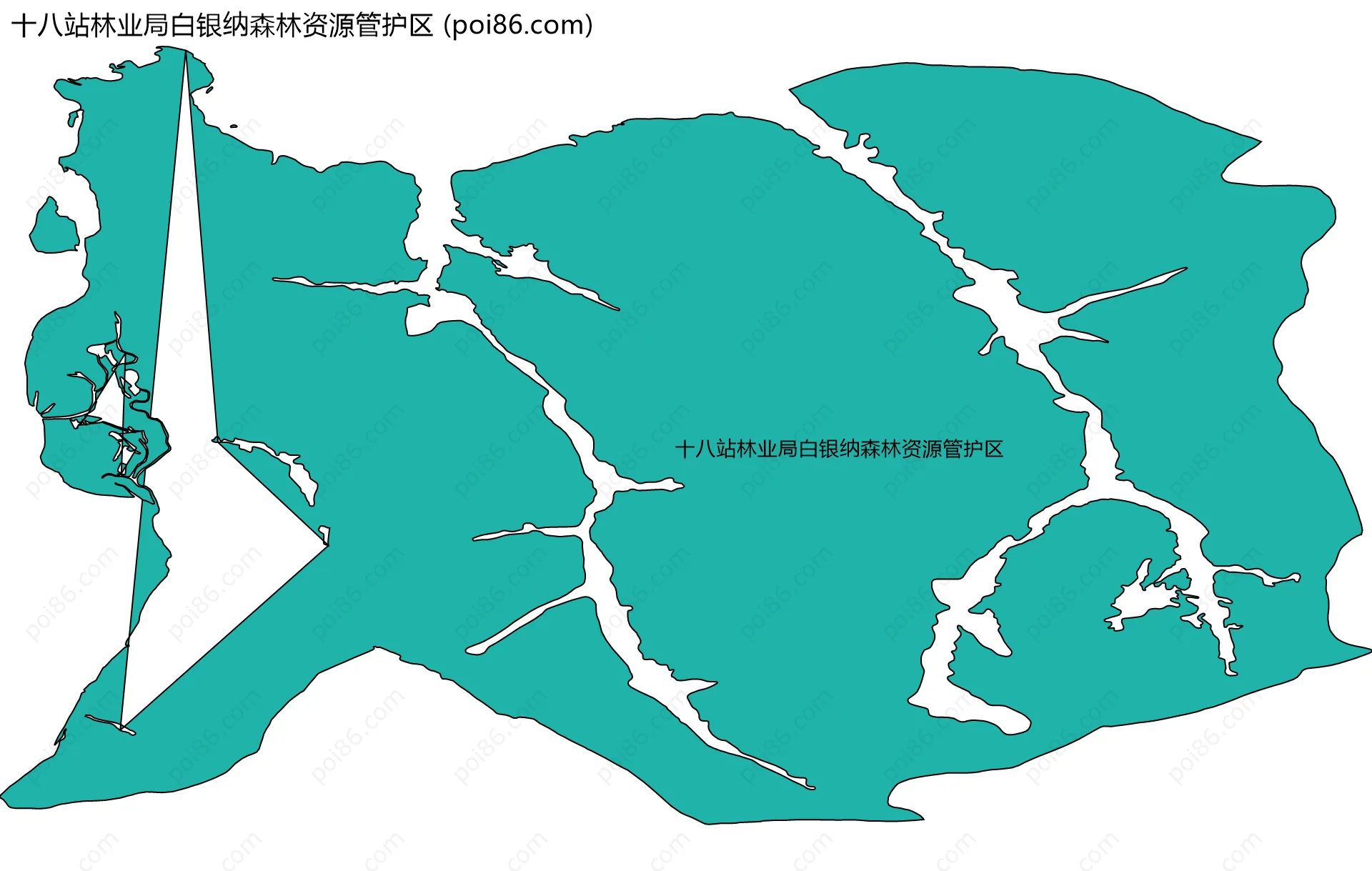 十八站林业局白银纳森林资源管护区边界地图