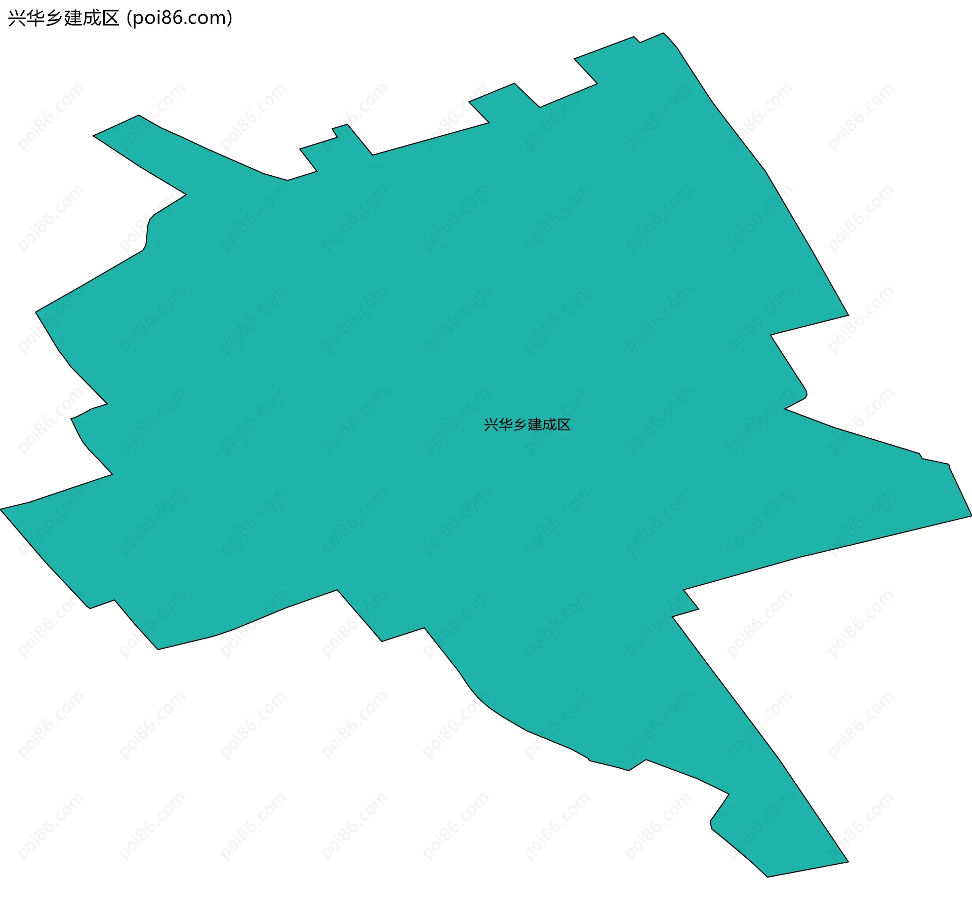 兴华乡建成区边界地图