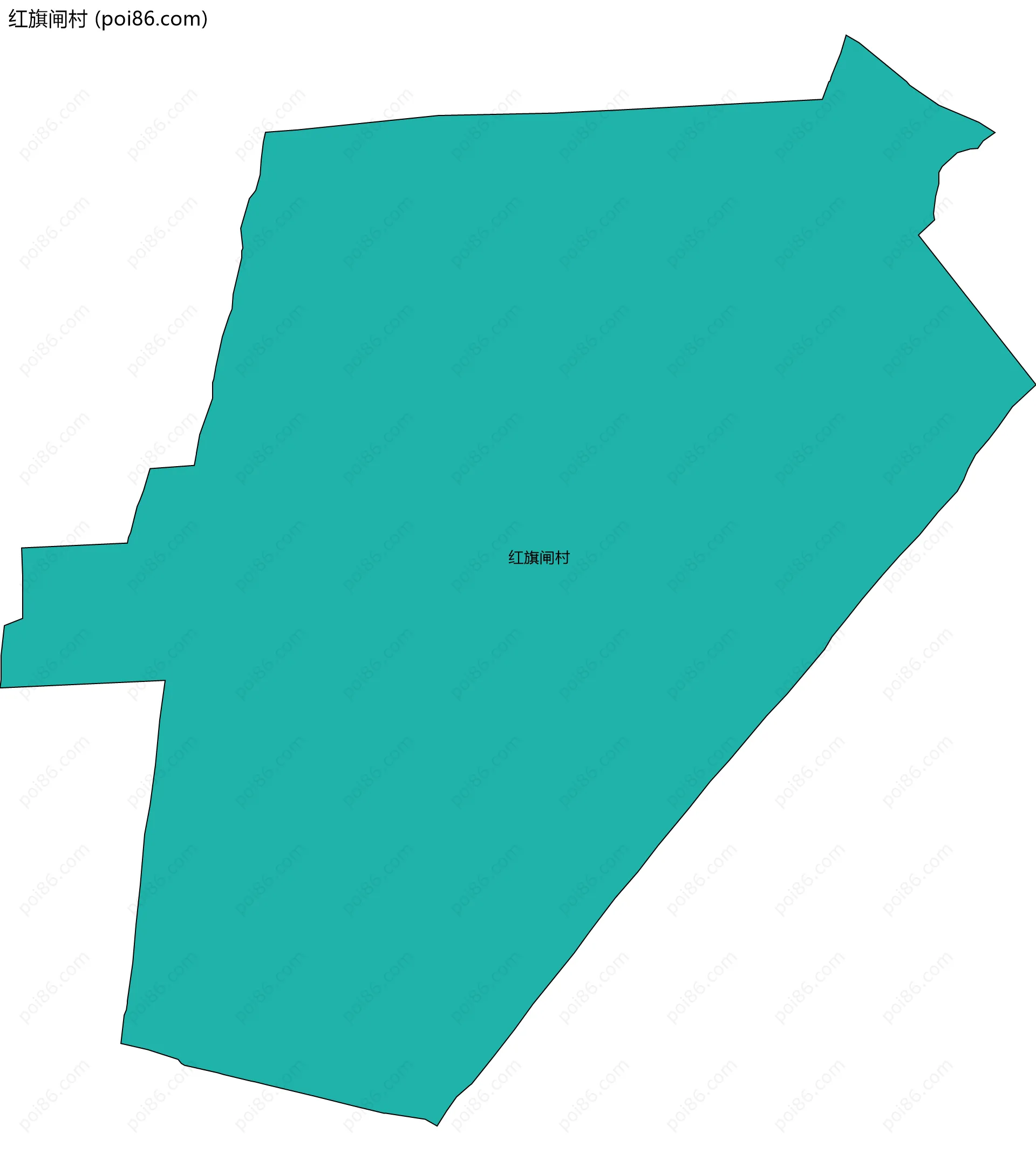红旗闸村边界地图
