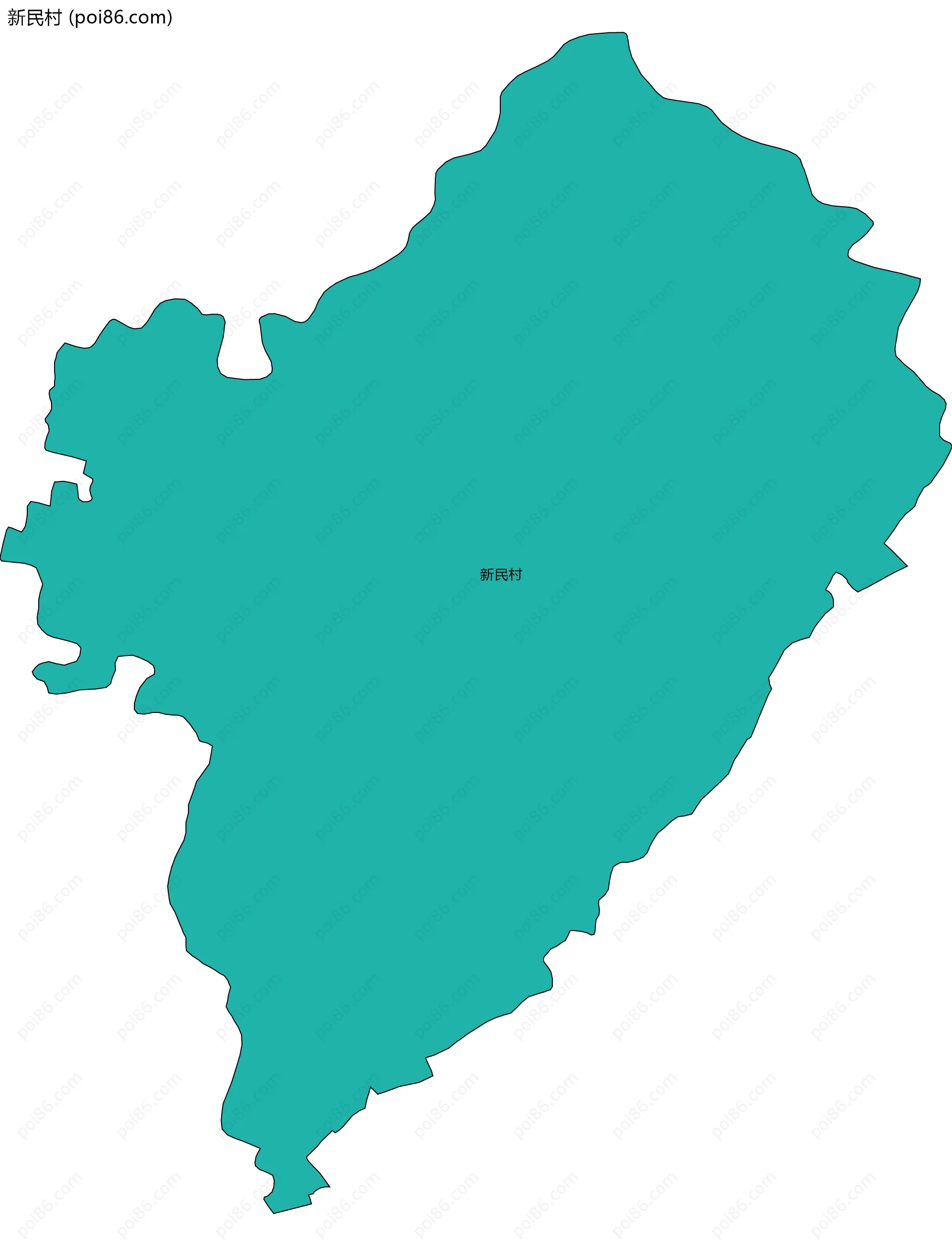 新民村边界地图