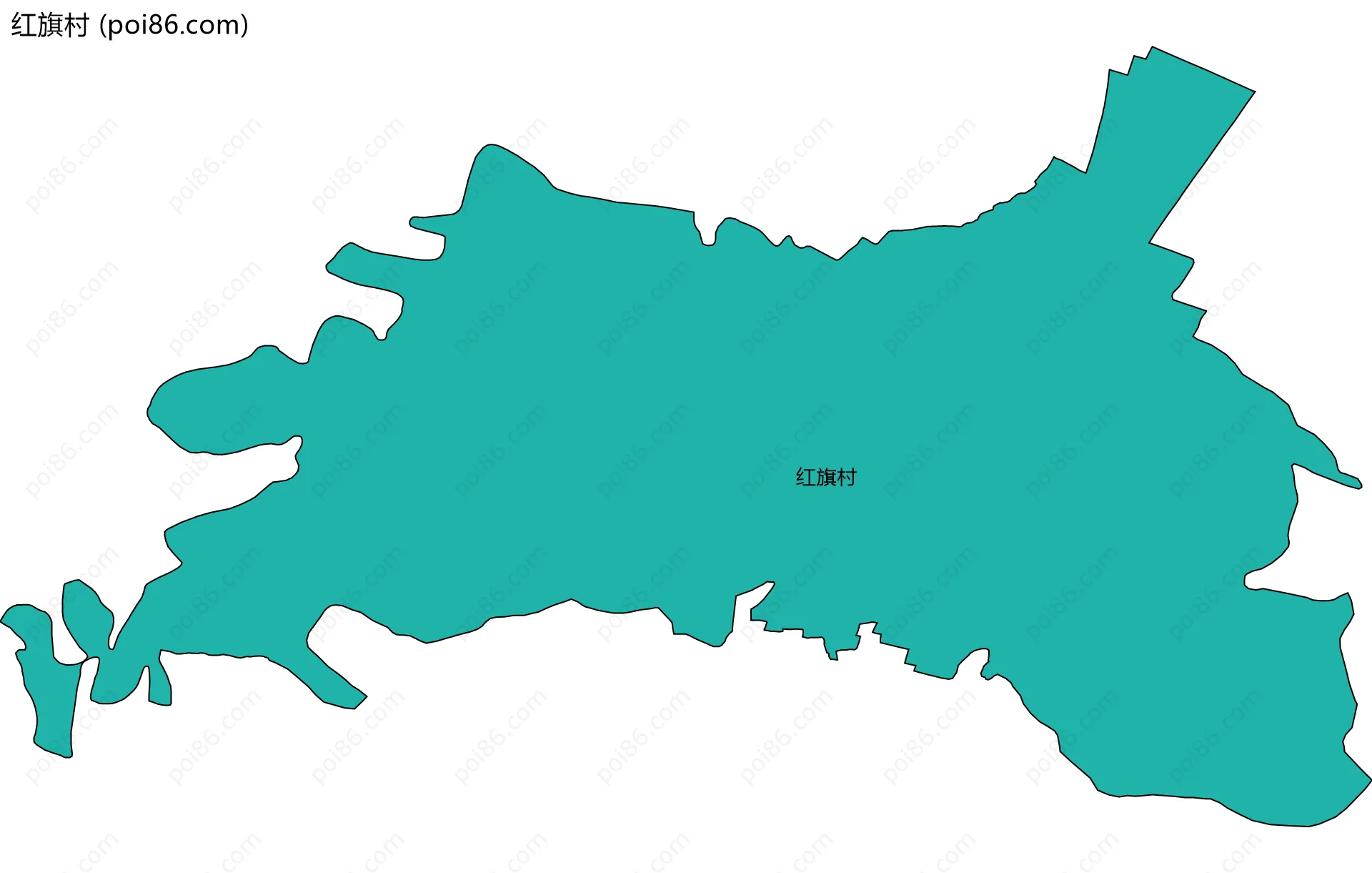 红旗村边界地图