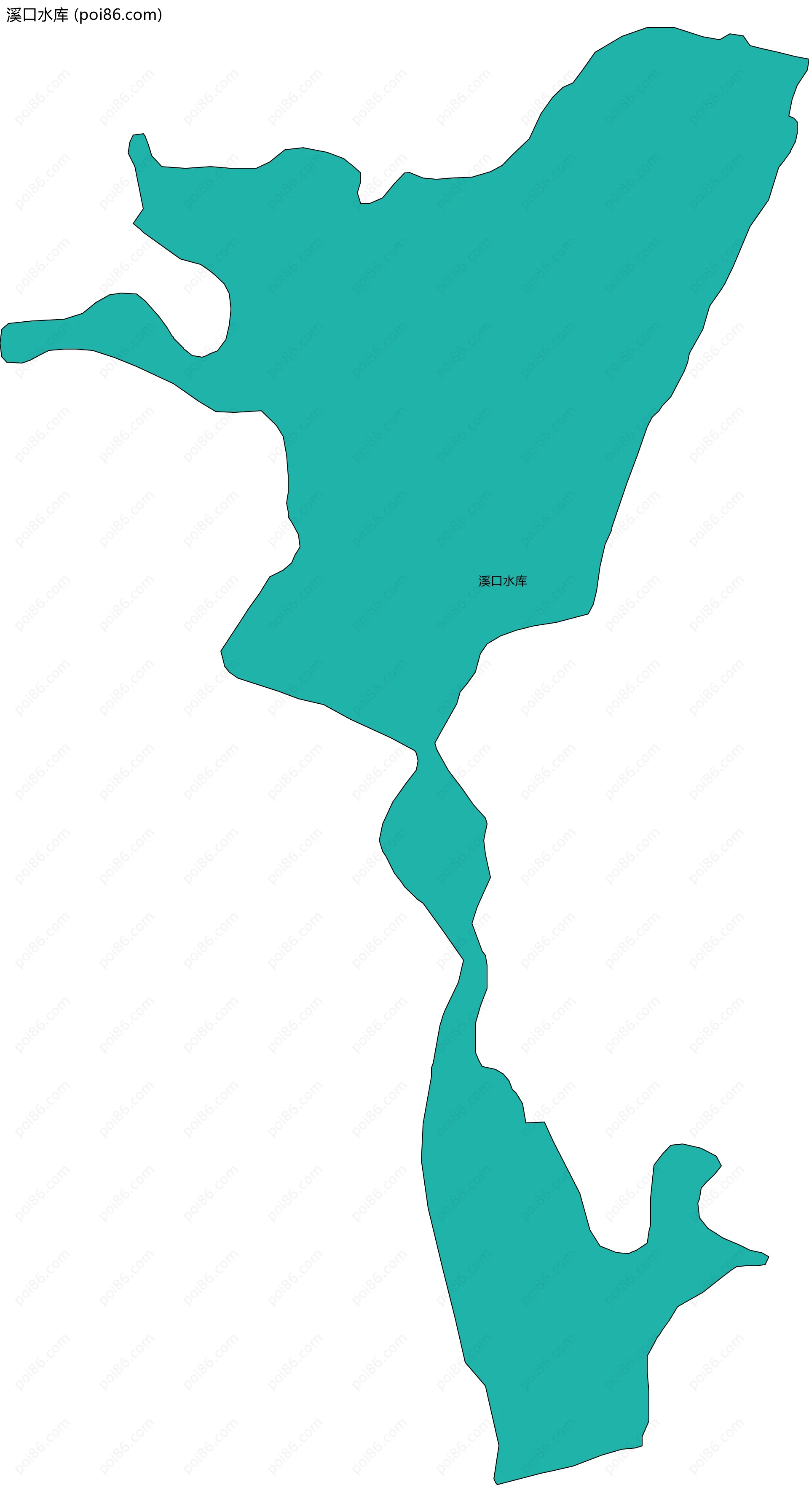 溪口水库边界地图