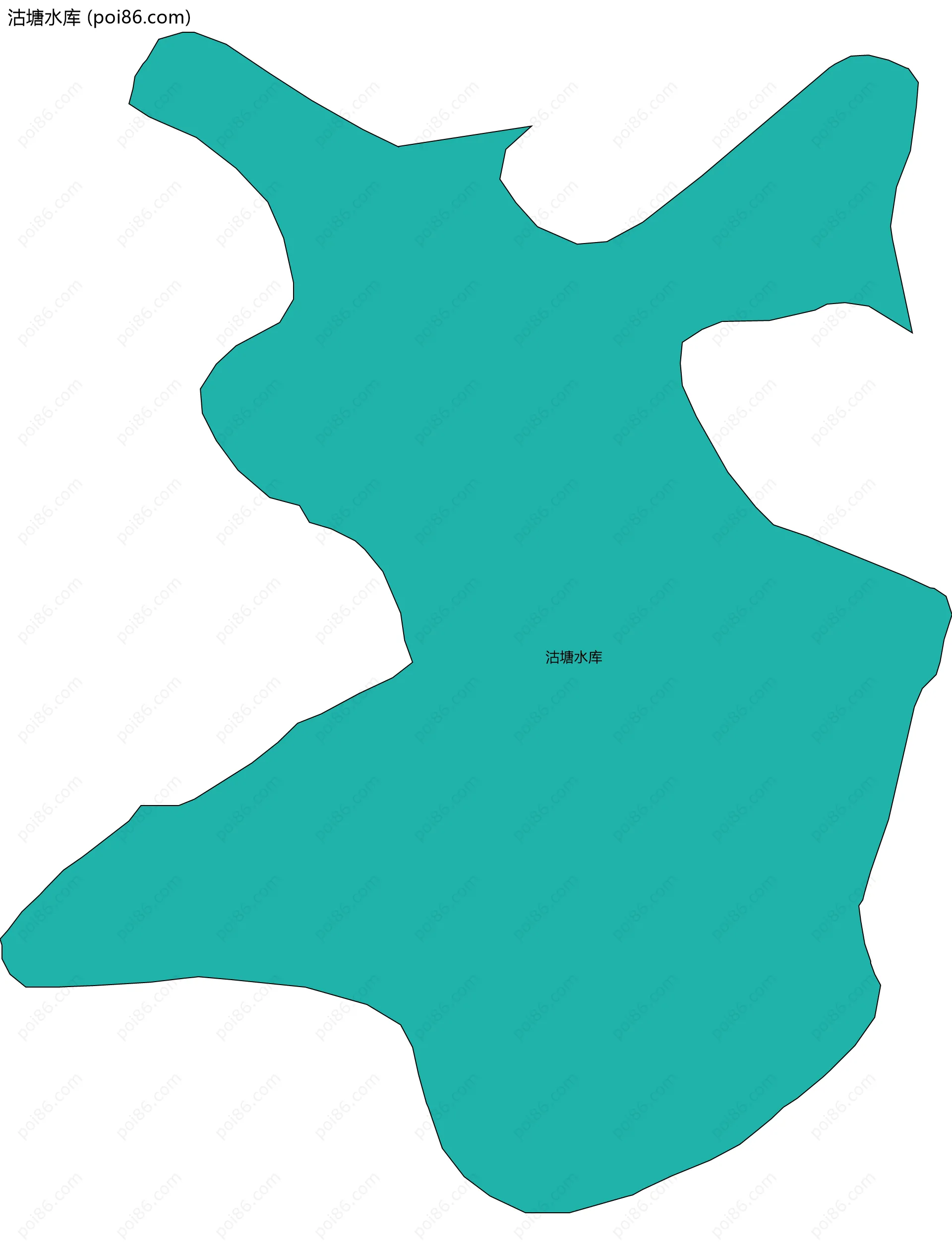 沽塘水库边界地图