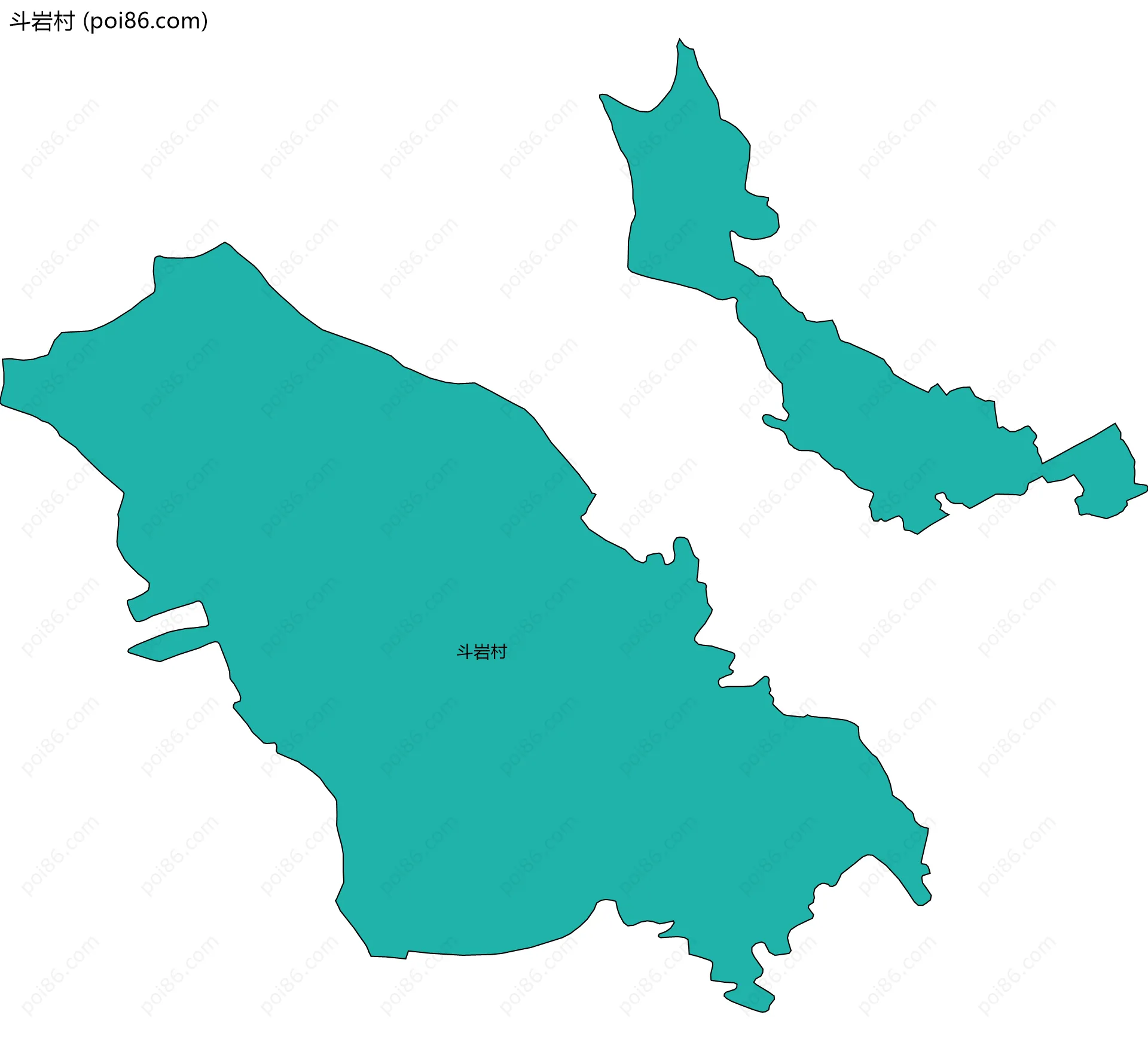 斗岩村边界地图
