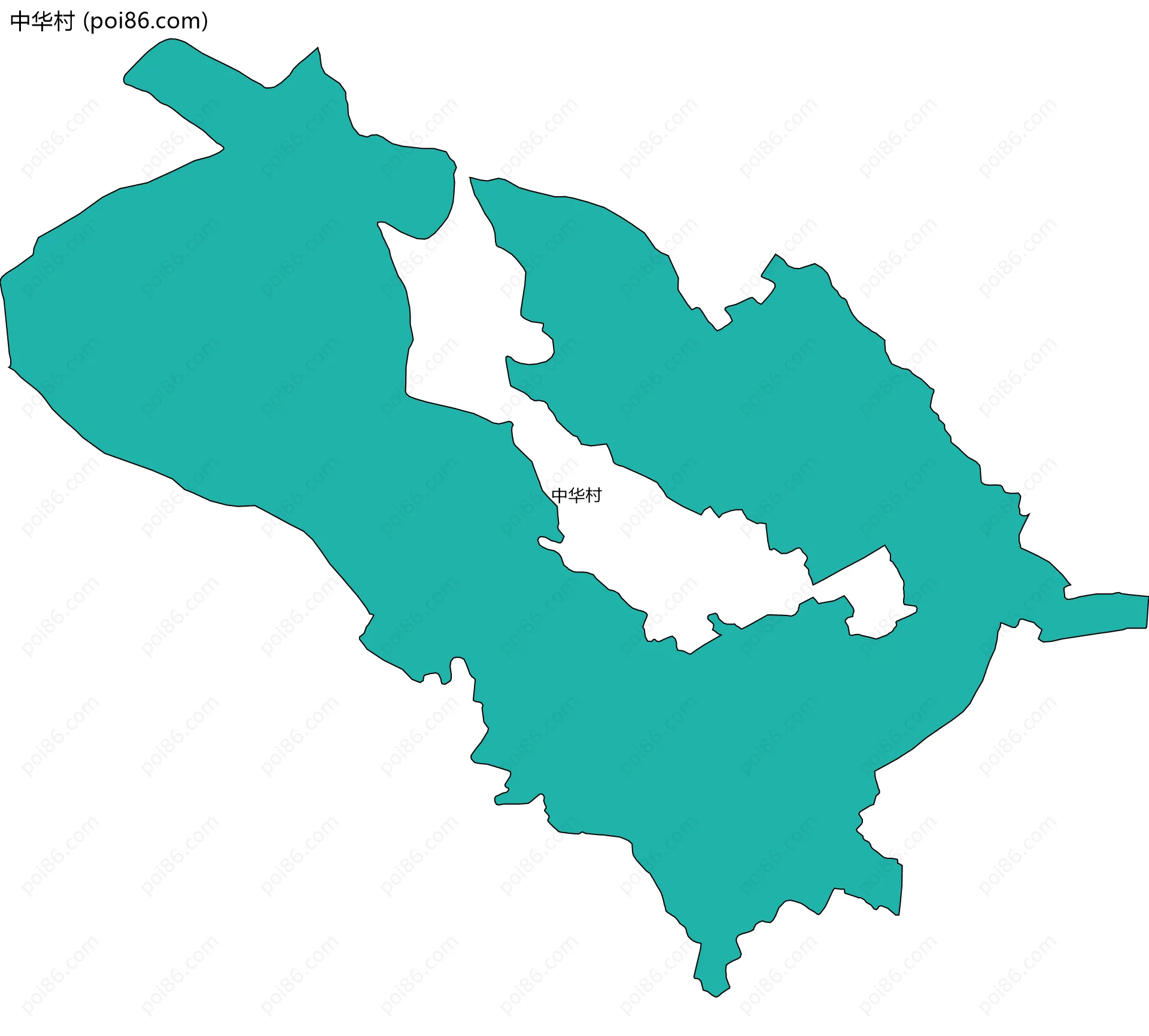 中华村边界地图