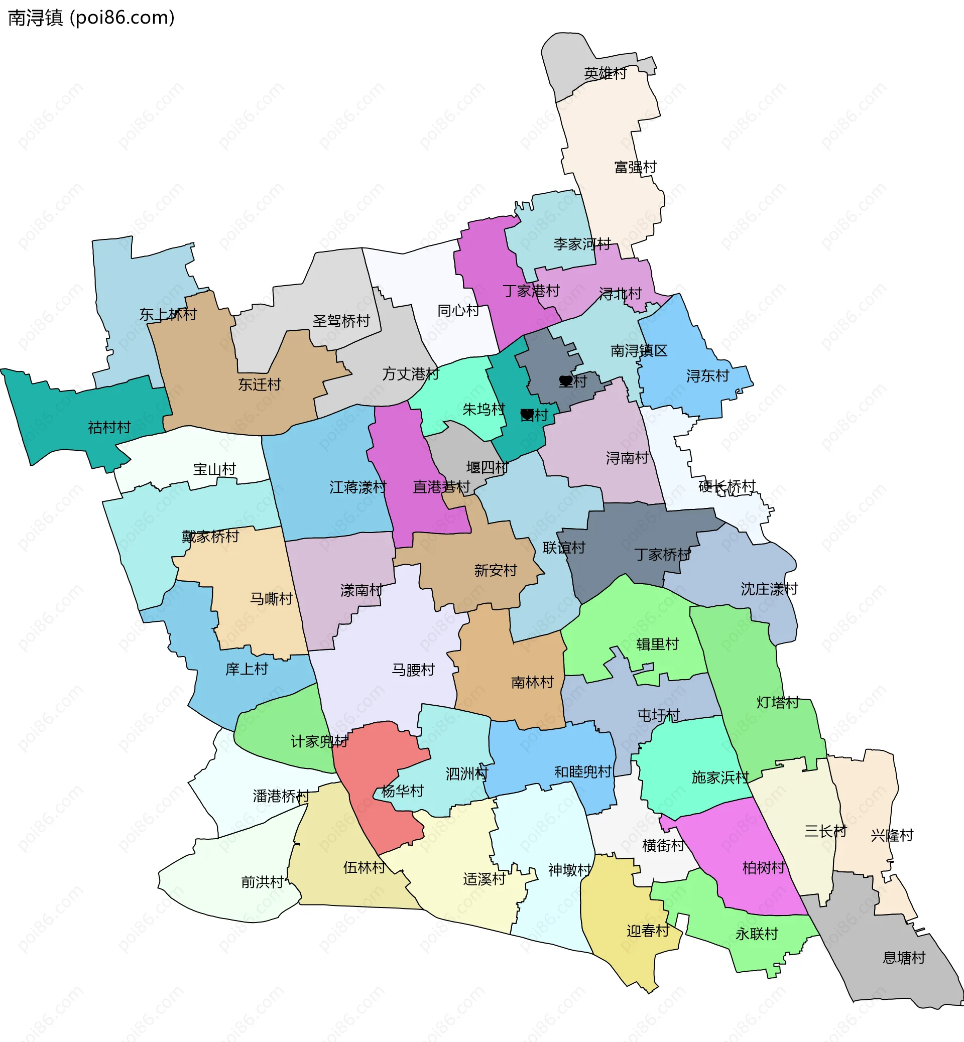 南浔镇边界地图(五级行政区划)