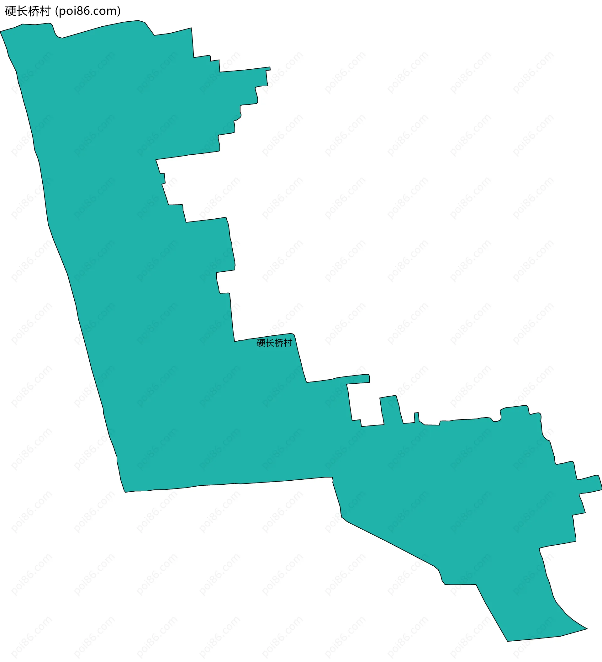 硬长桥村边界地图