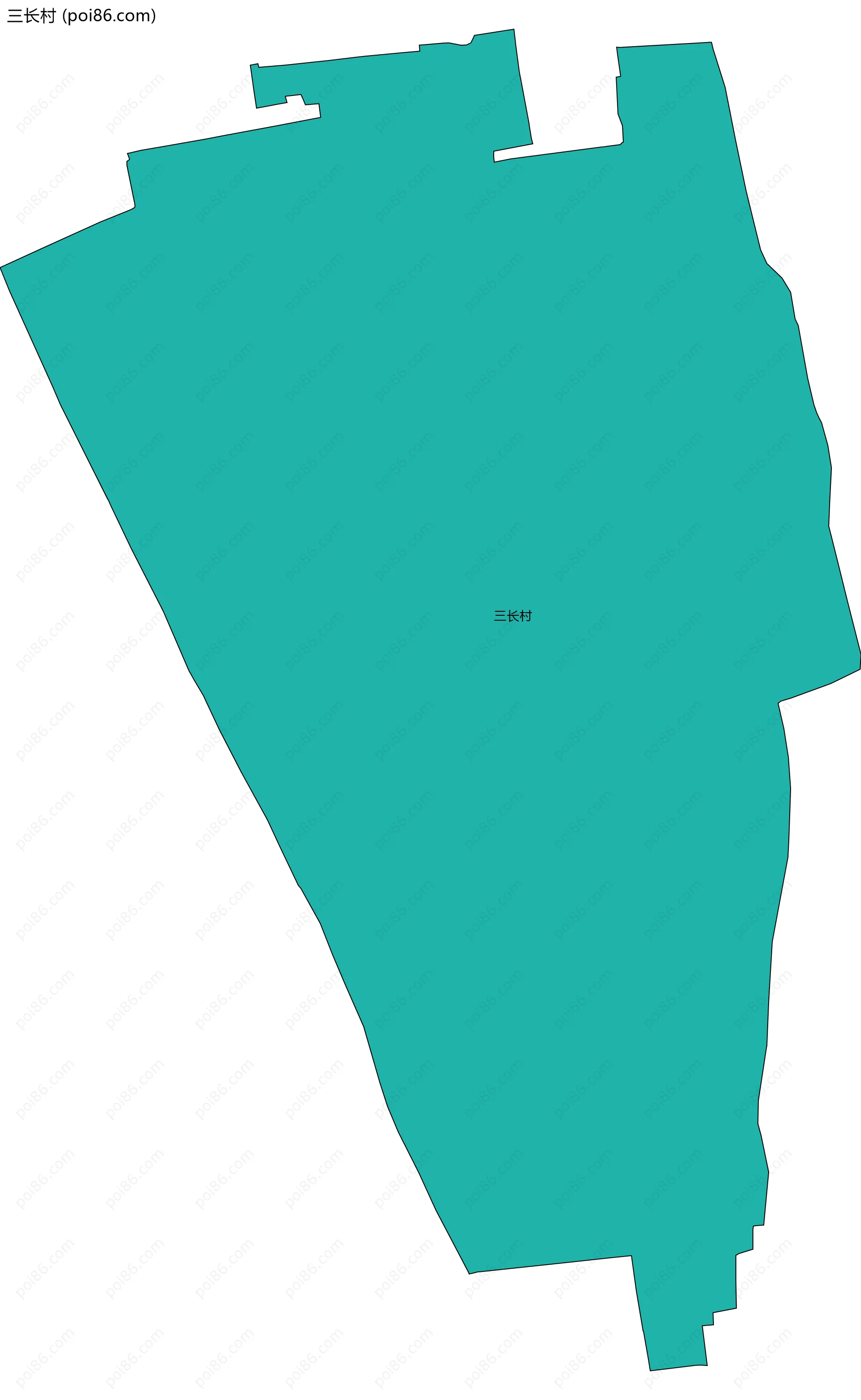 三长村边界地图