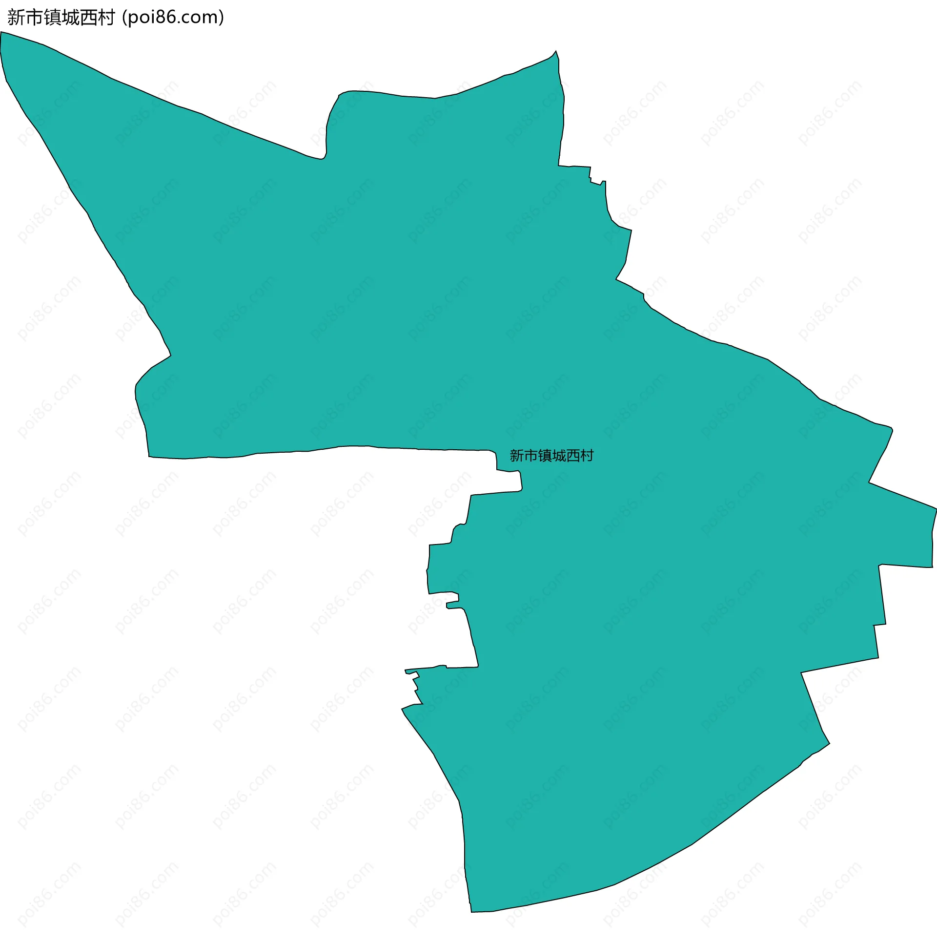 新市镇城西村边界地图