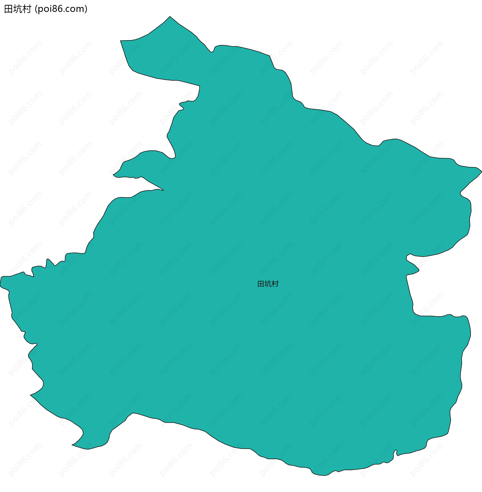 田坑村边界地图