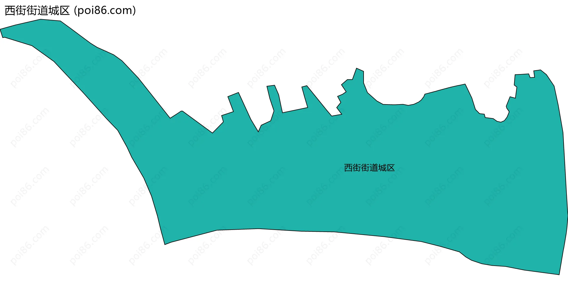 西街街道城区边界地图
