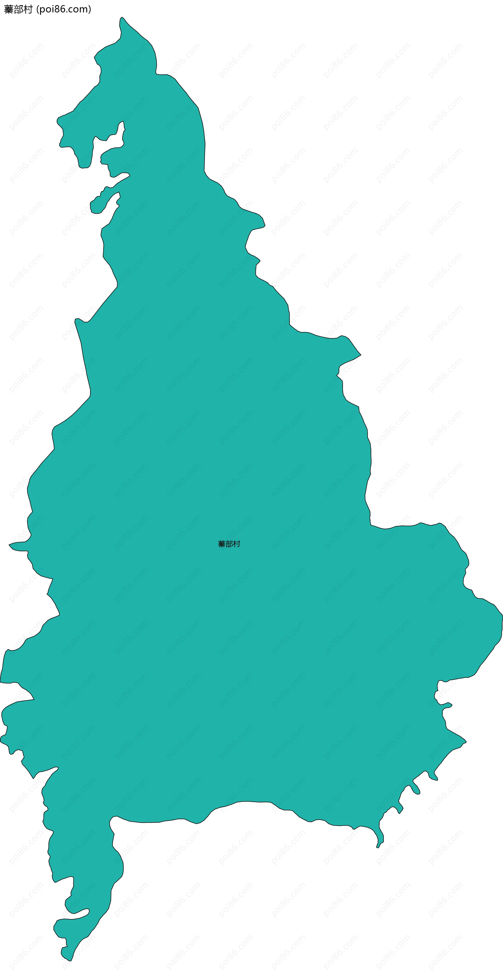 蓁部村边界地图