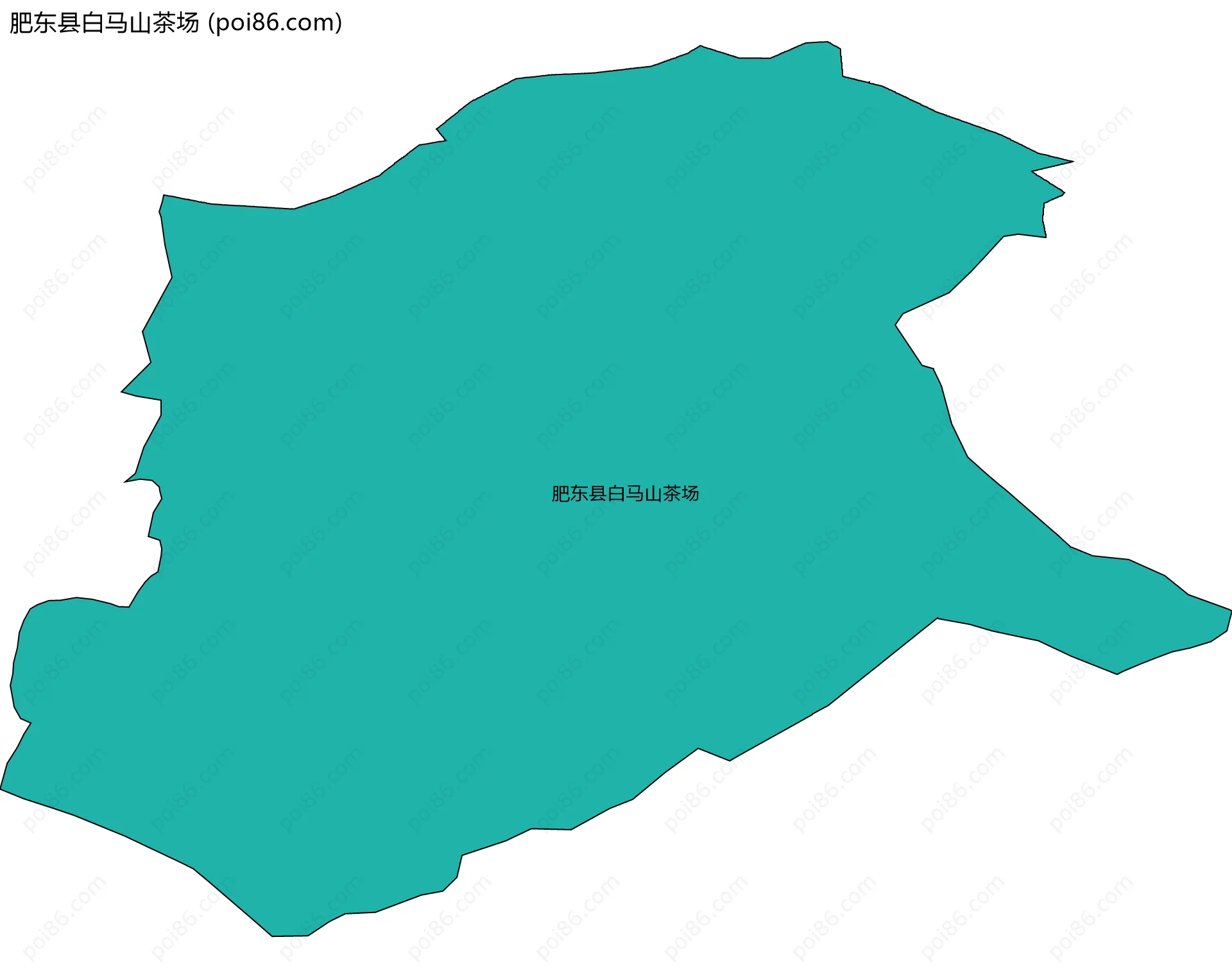 肥东县白马山茶场边界地图