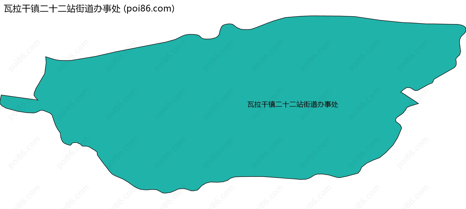 瓦拉干镇二十二站街道办事处边界地图