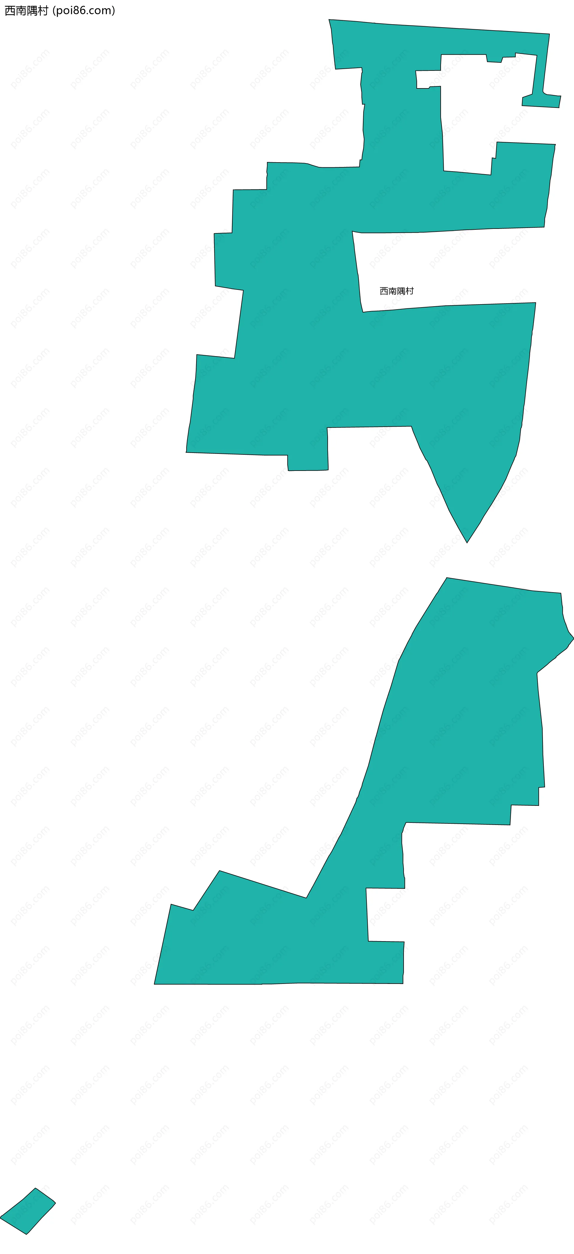 西南隅村边界地图