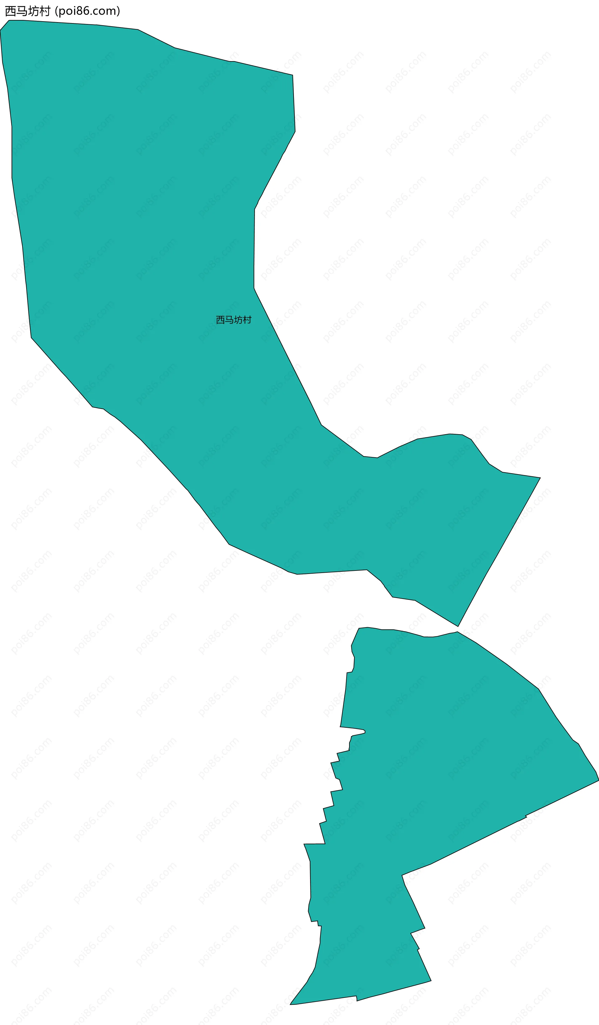 西马坊村边界地图