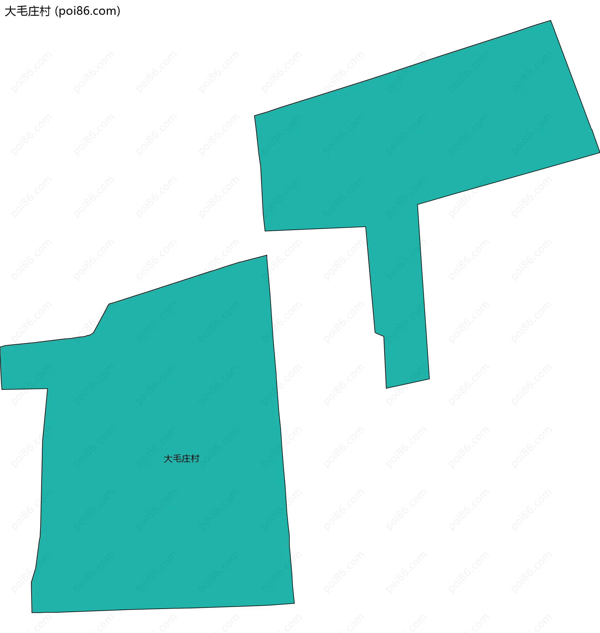 大毛庄村边界地图