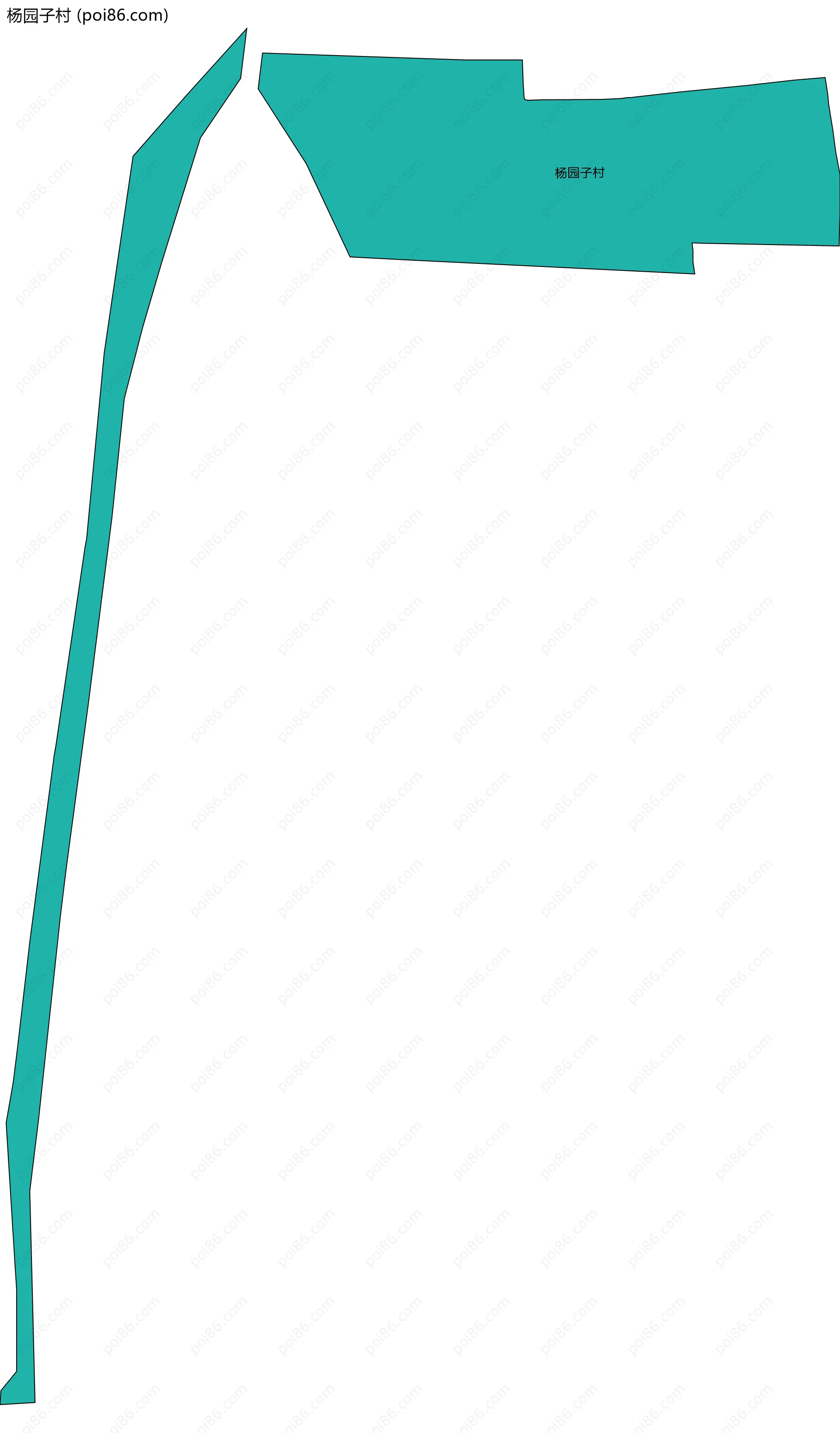 杨园子村边界地图