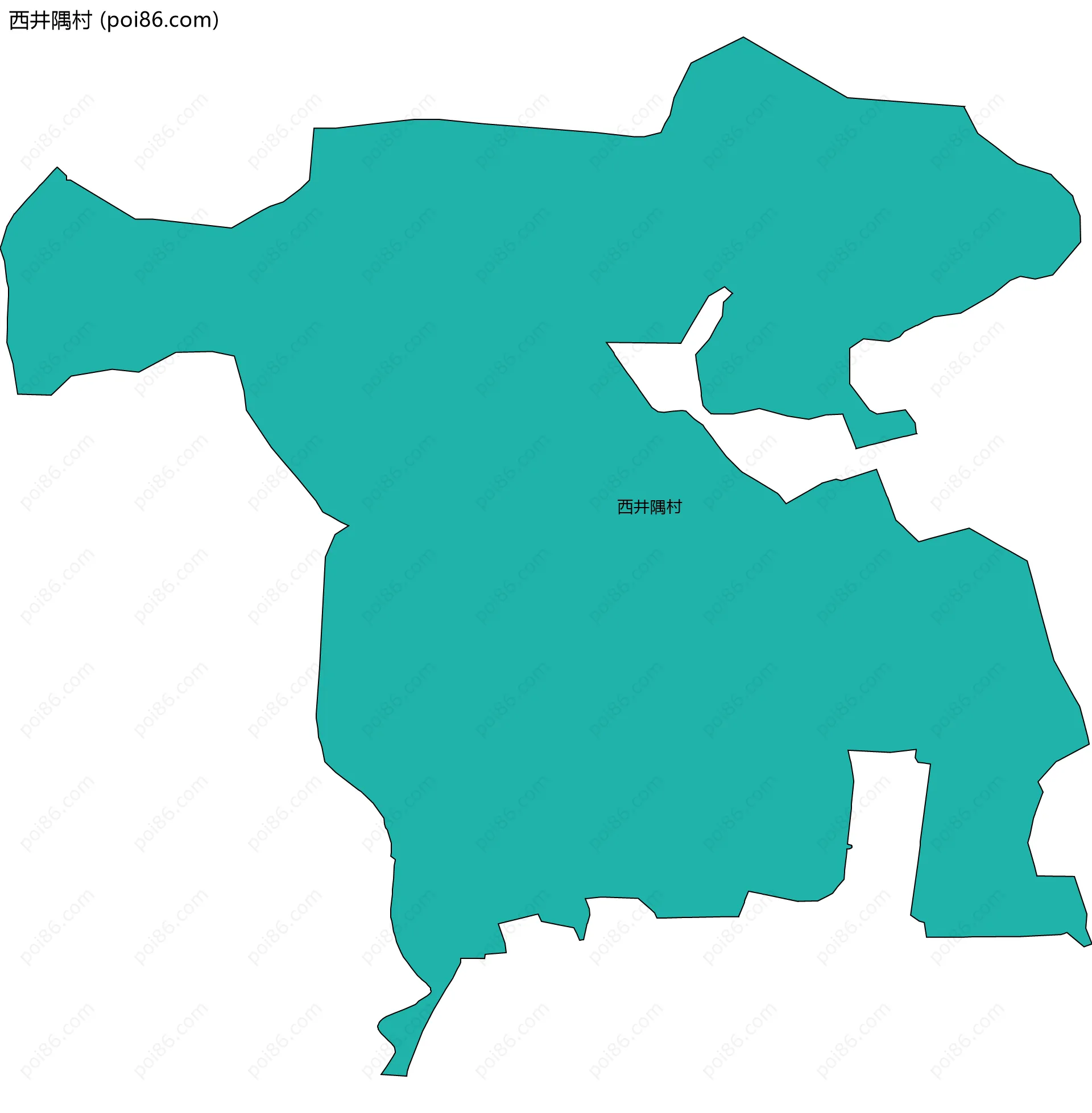 西井隅村边界地图