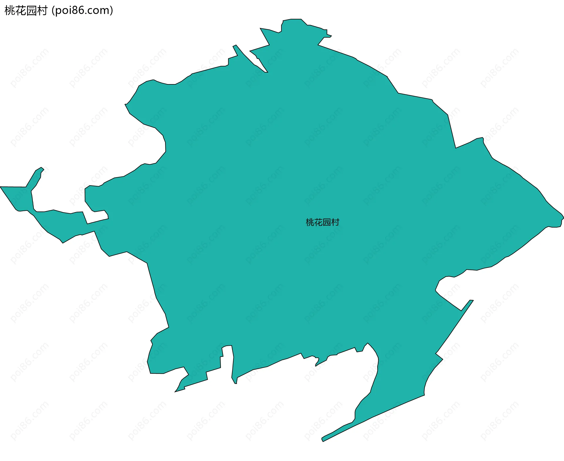 桃花园村边界地图