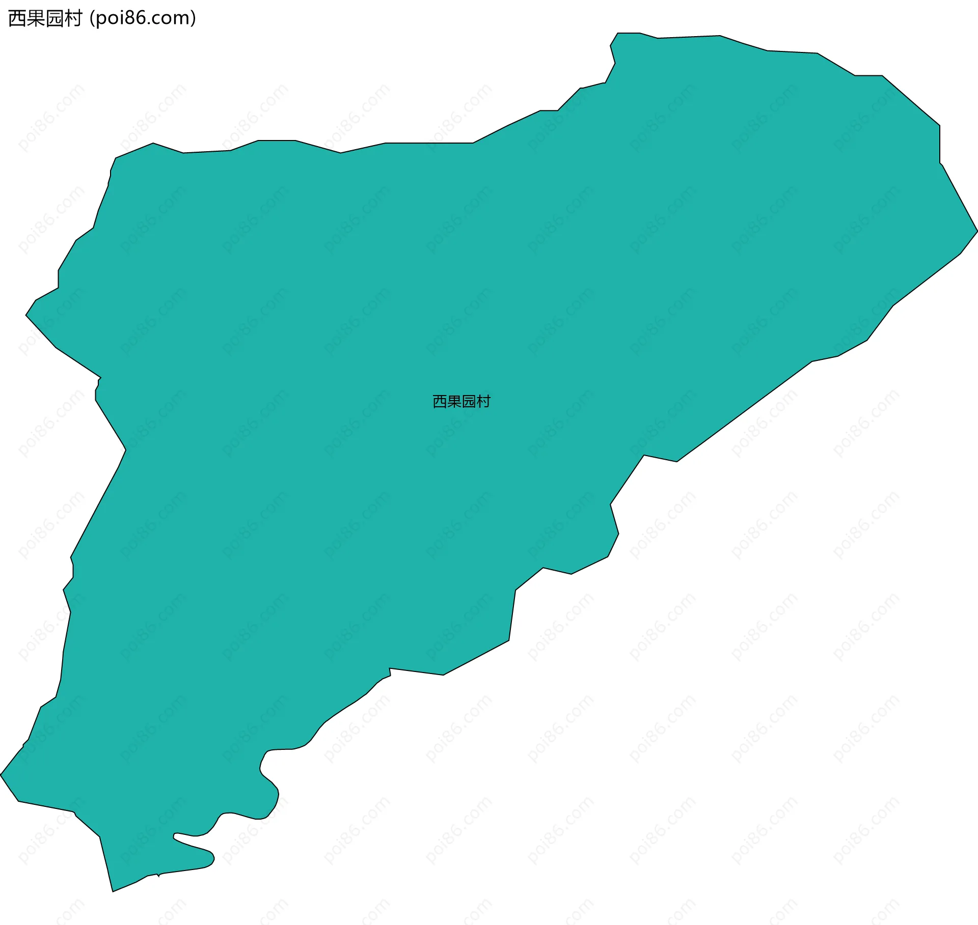 西果园村边界地图