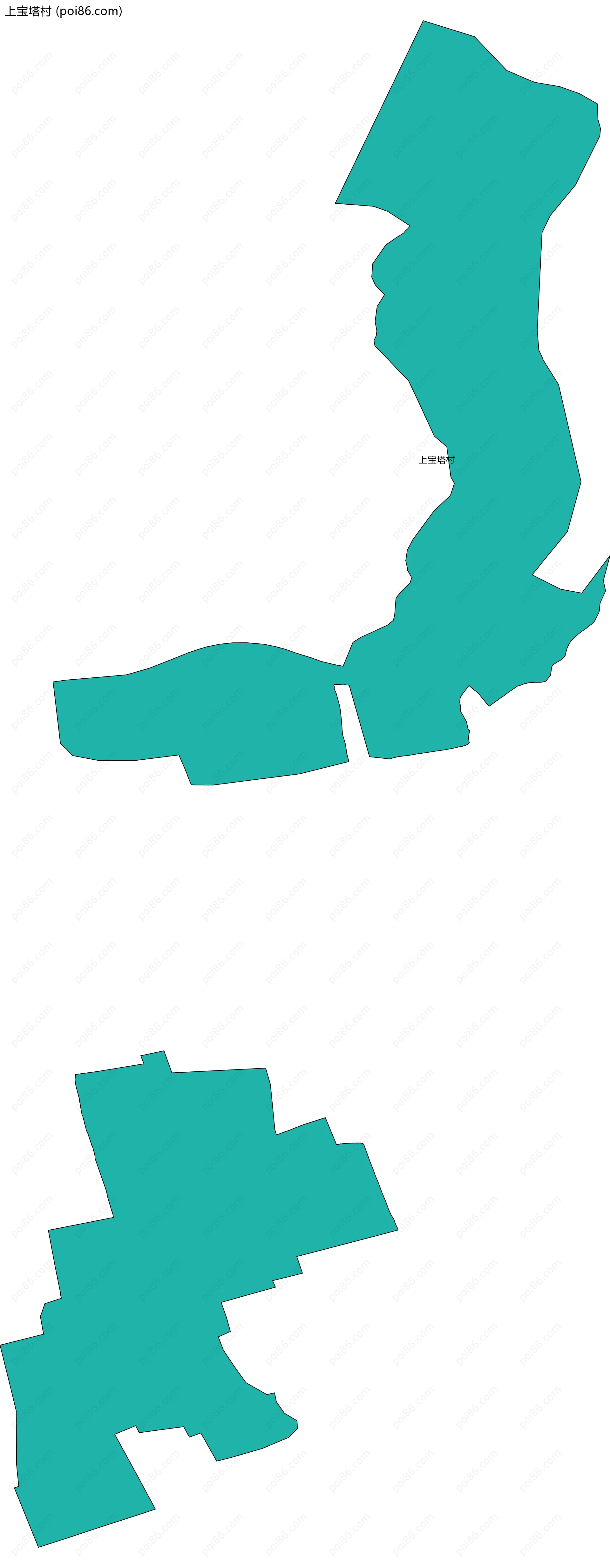 上宝塔村边界地图