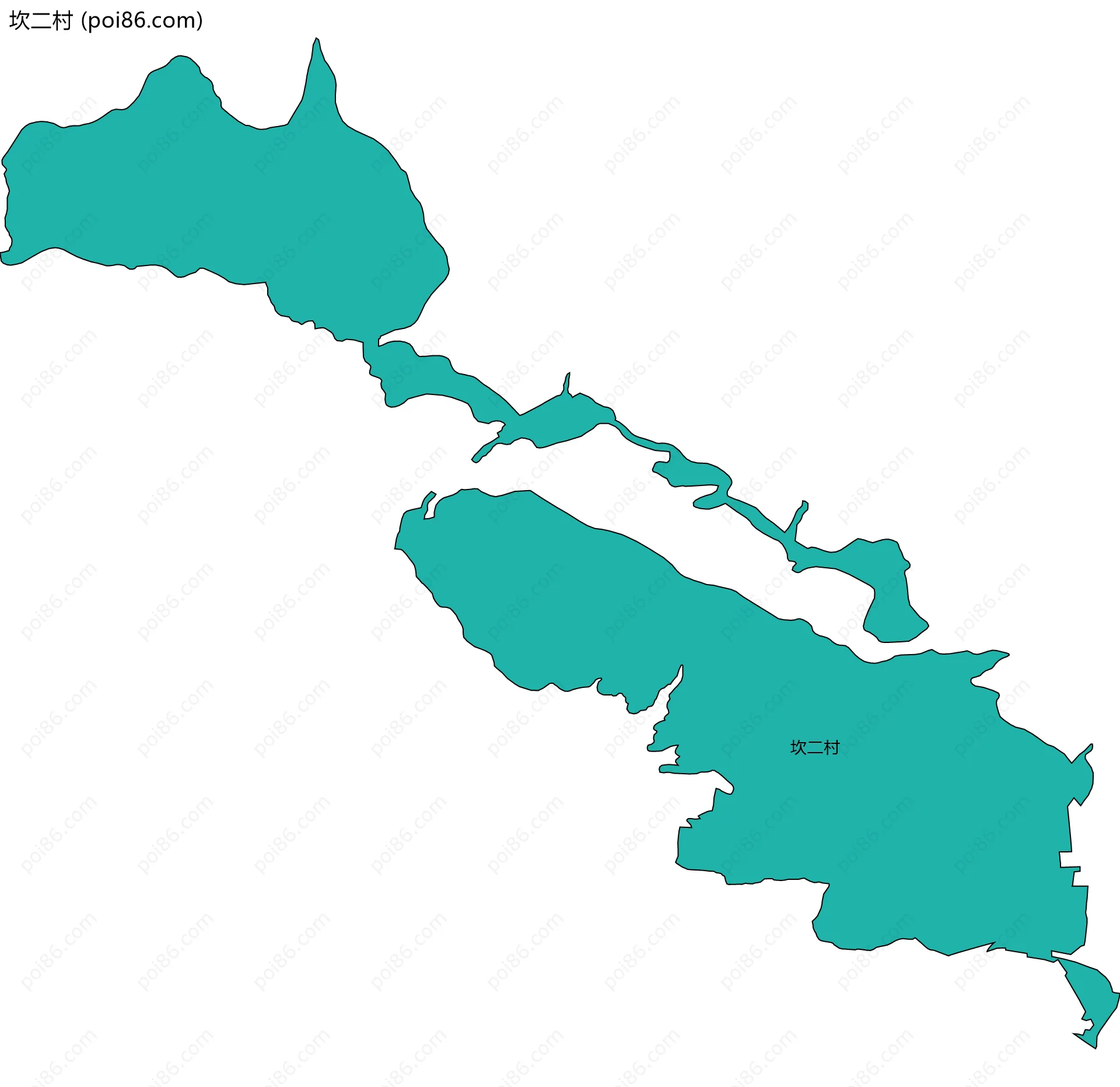 坎二村边界地图