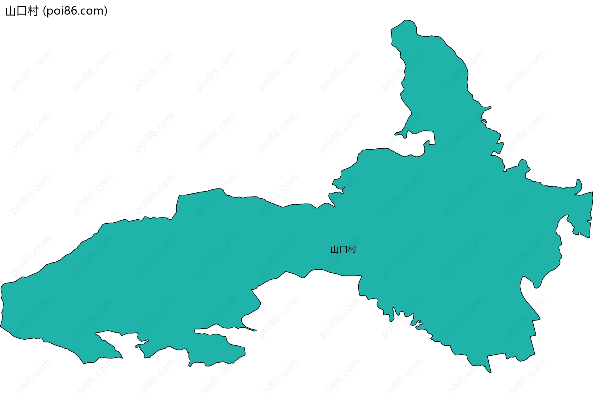 山口村边界地图