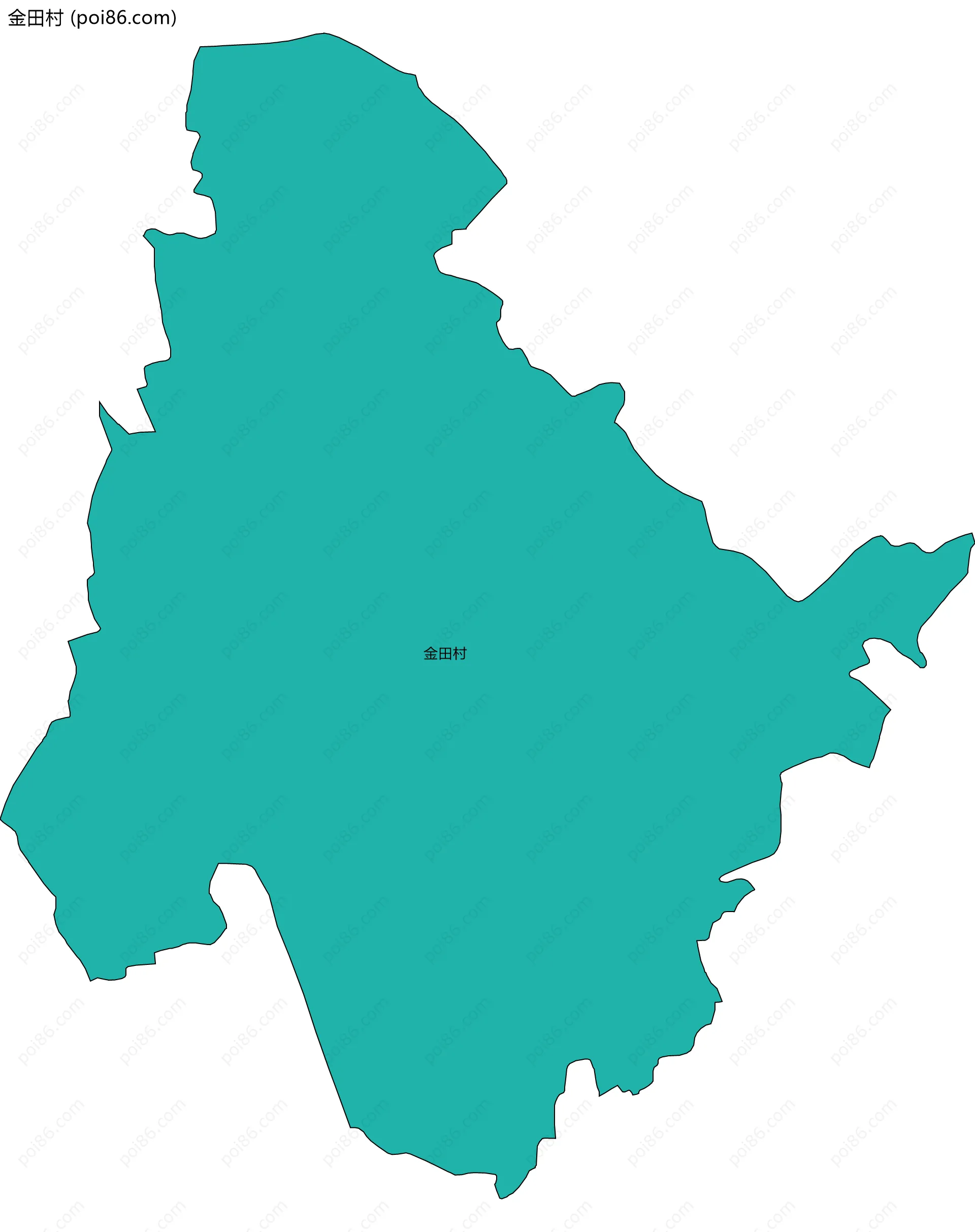 金田村边界地图
