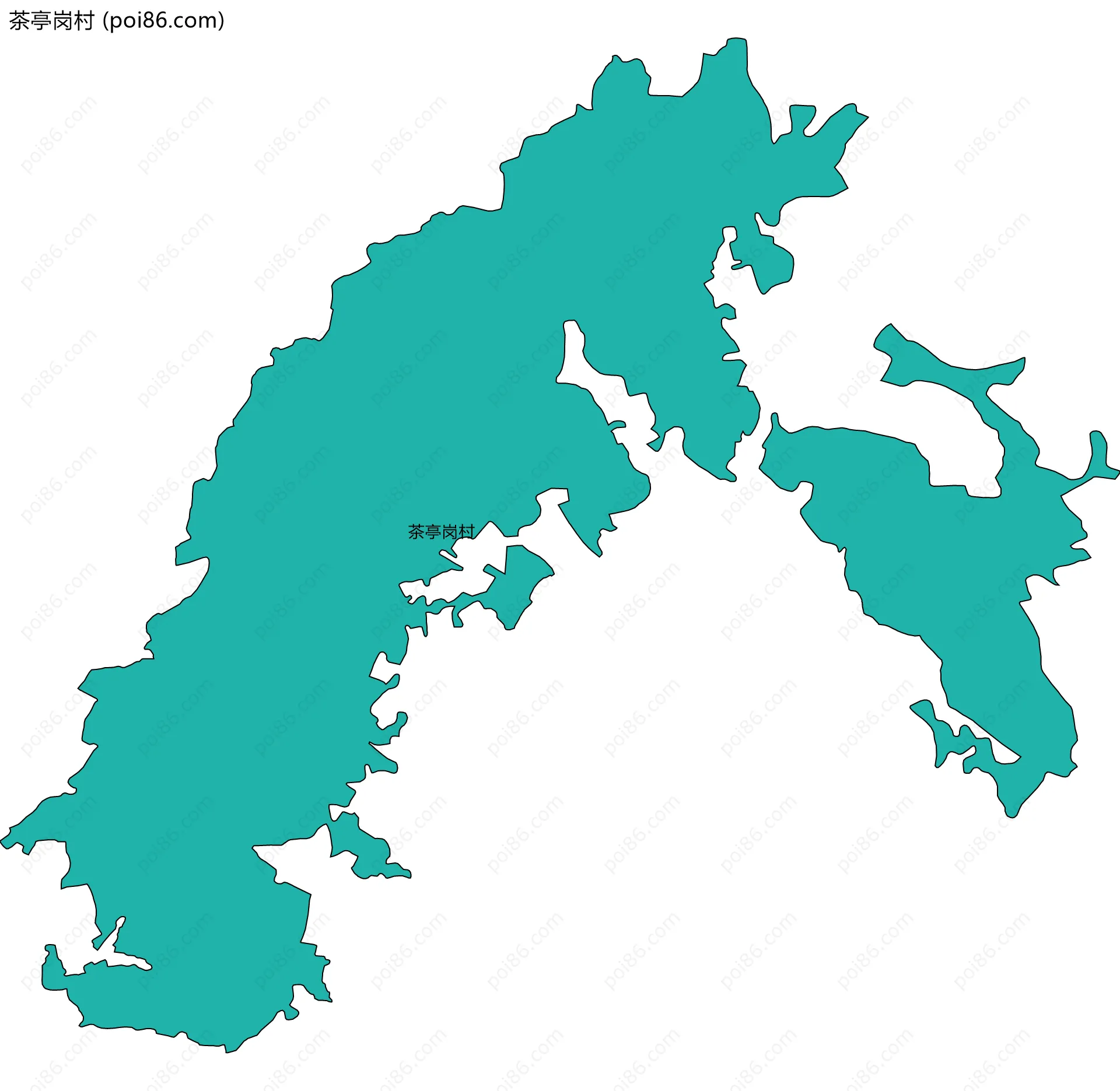 茶亭岗村边界地图