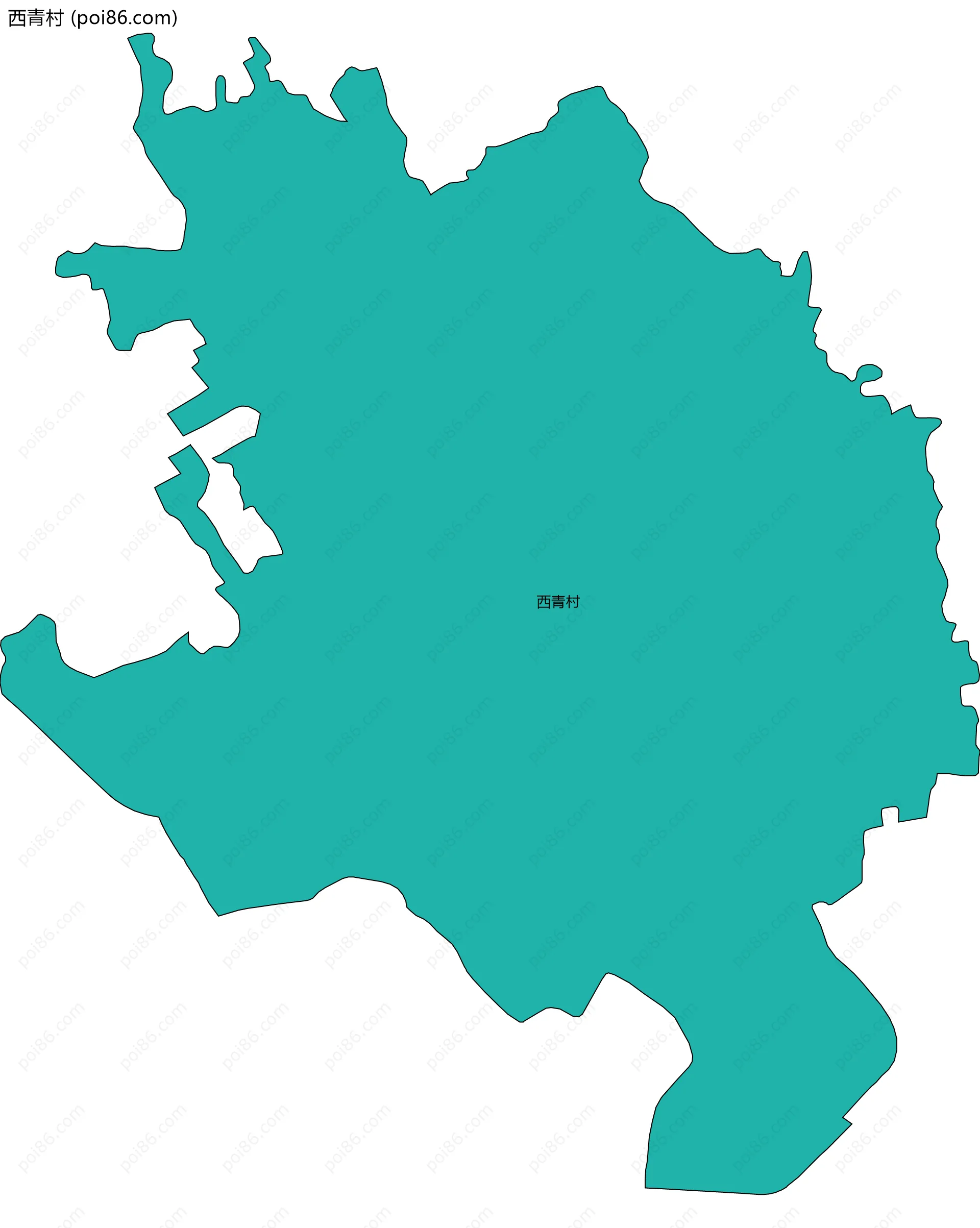 西青村边界地图