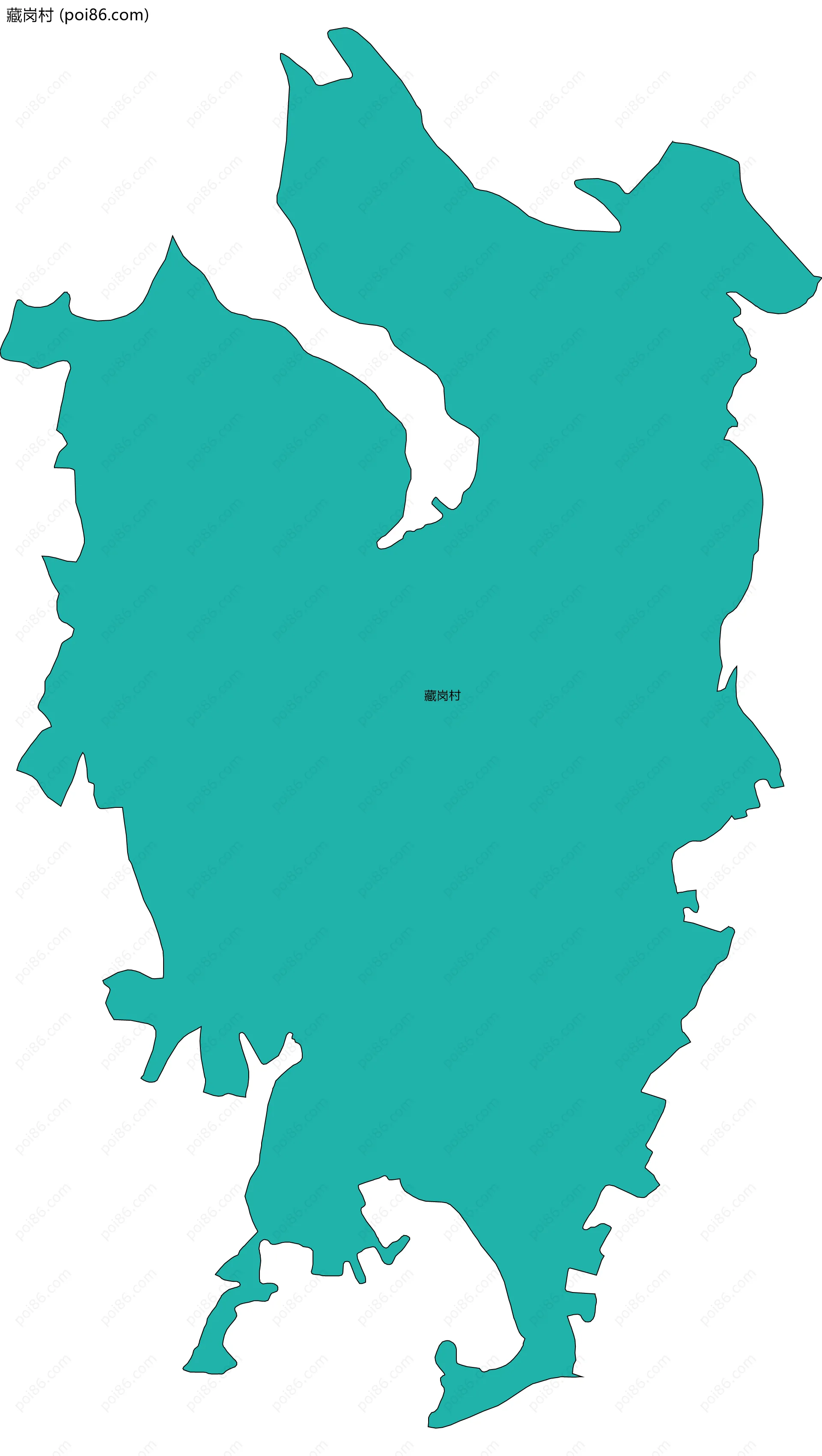 藏岗村边界地图