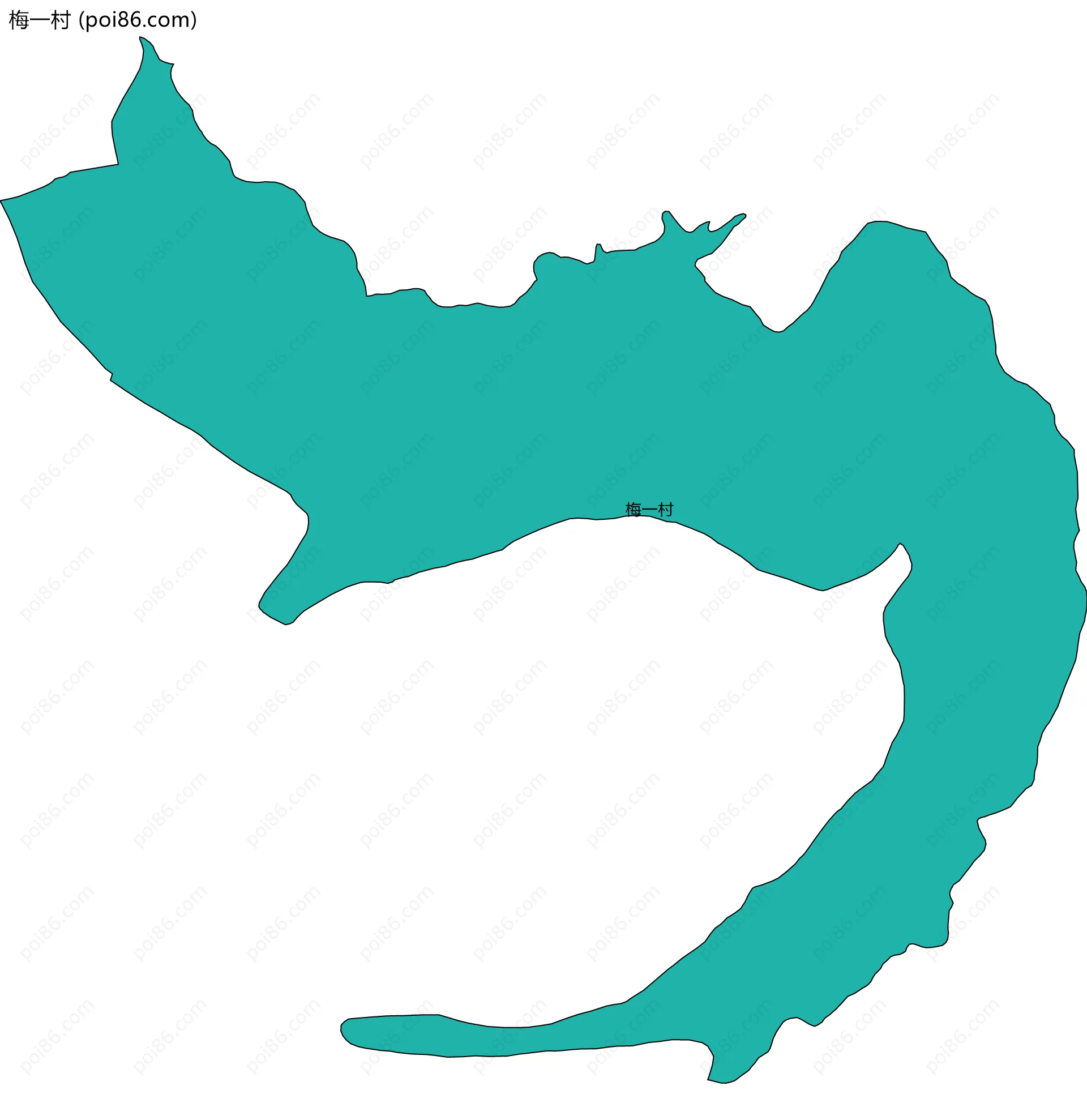 梅一村边界地图