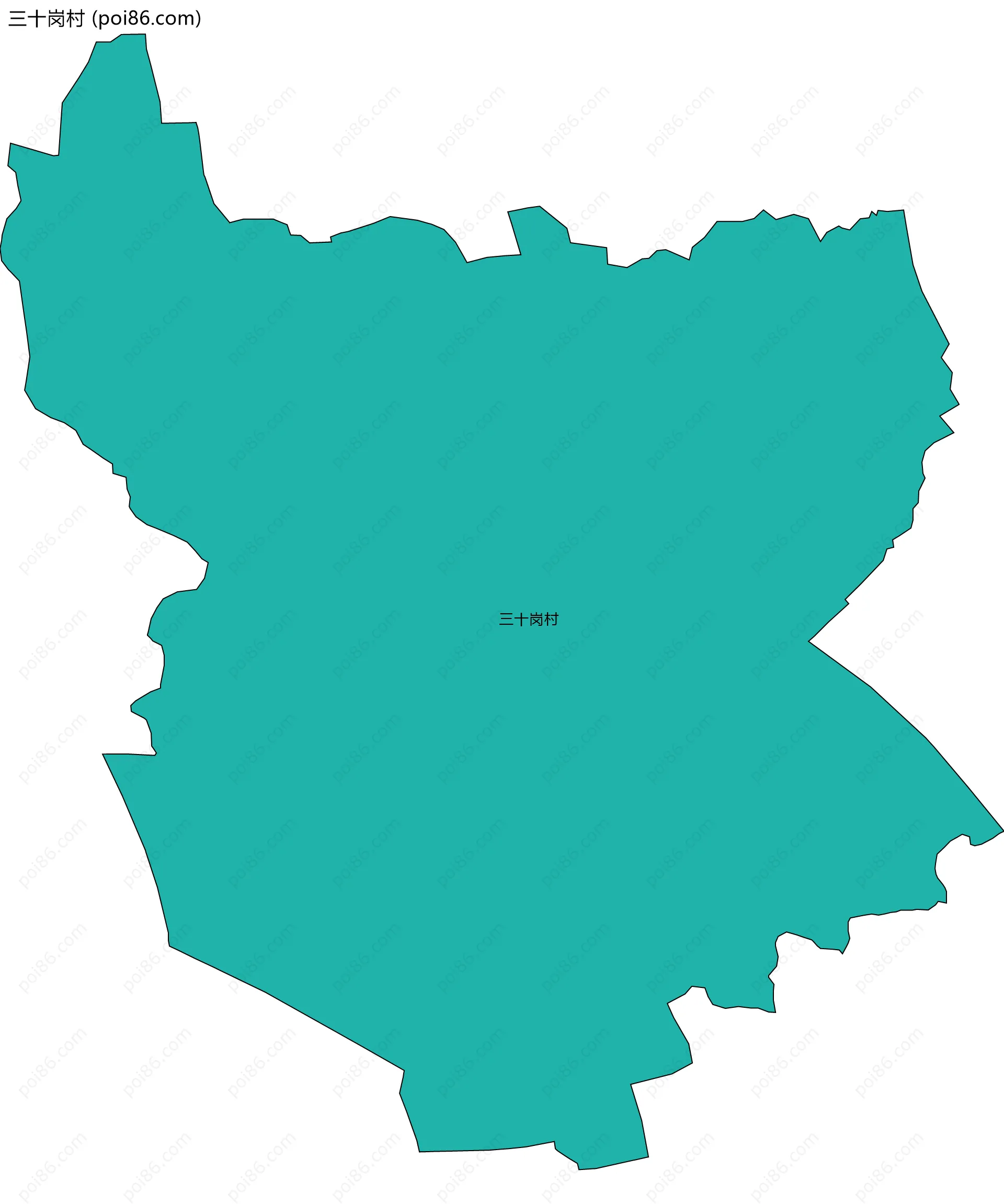 三十岗村边界地图