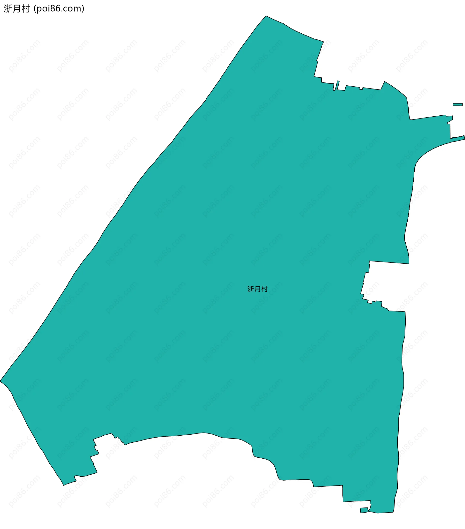 浙月村边界地图