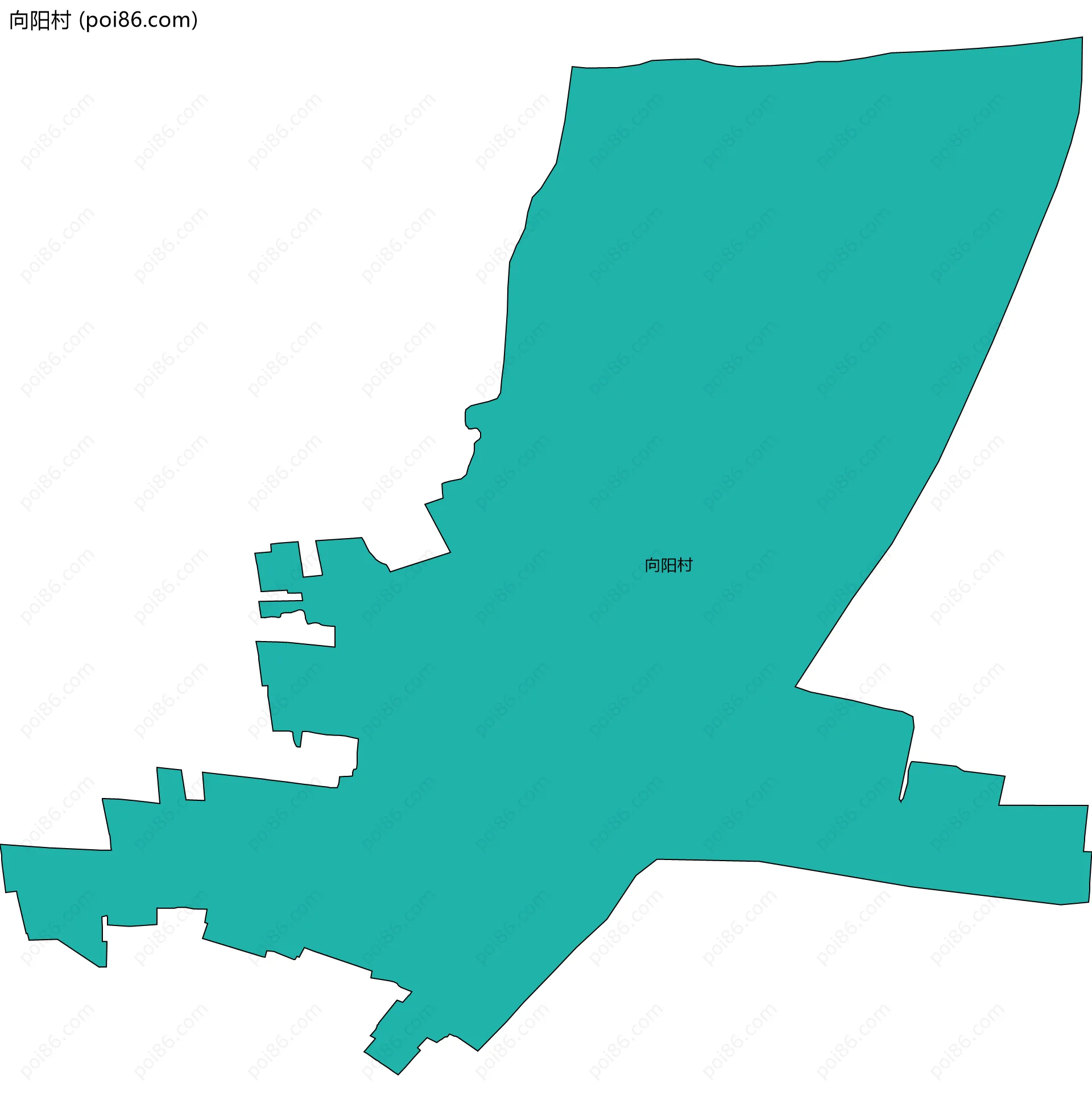 向阳村边界地图
